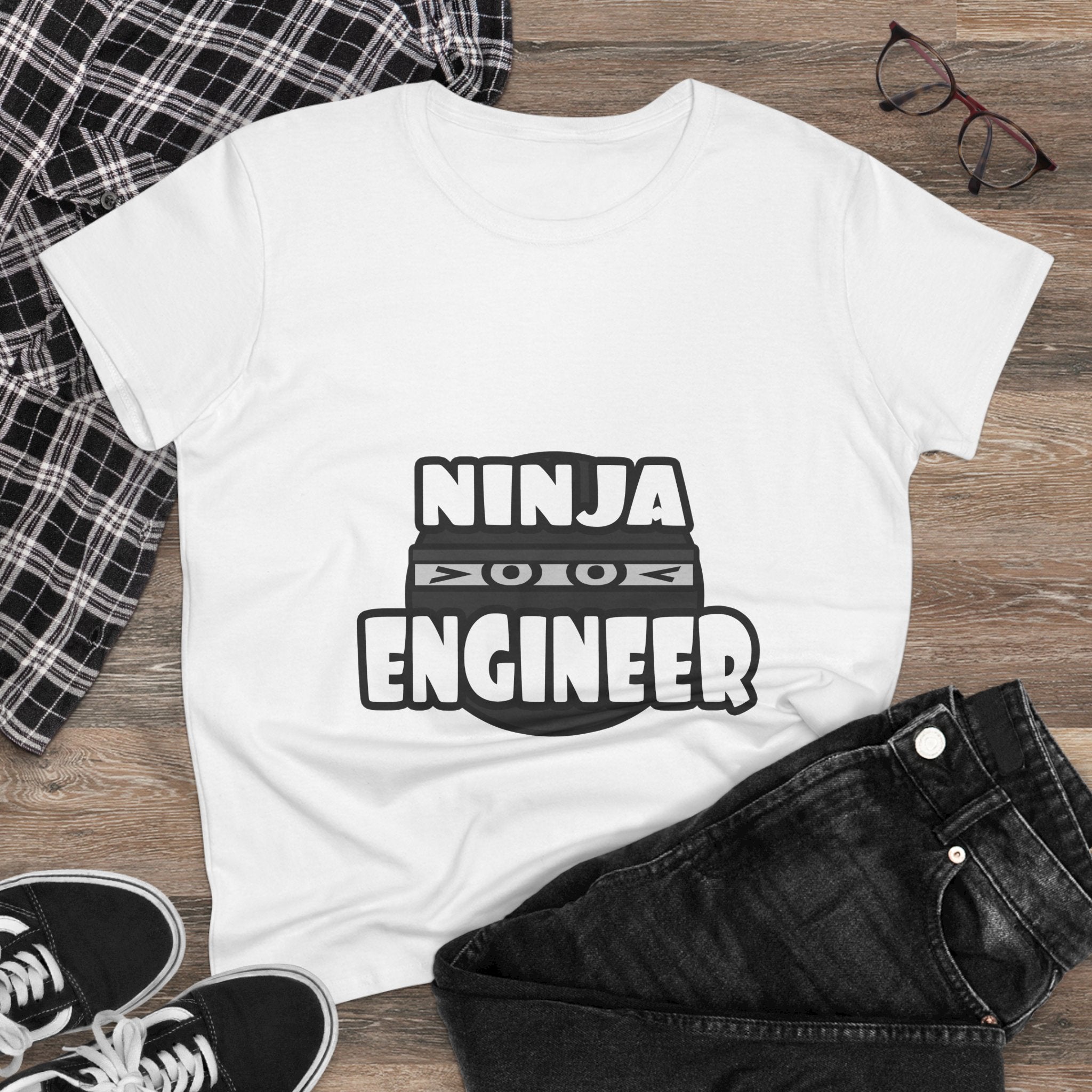 Ninja Engineer (2) - Women's Midweight Cotton Tee
