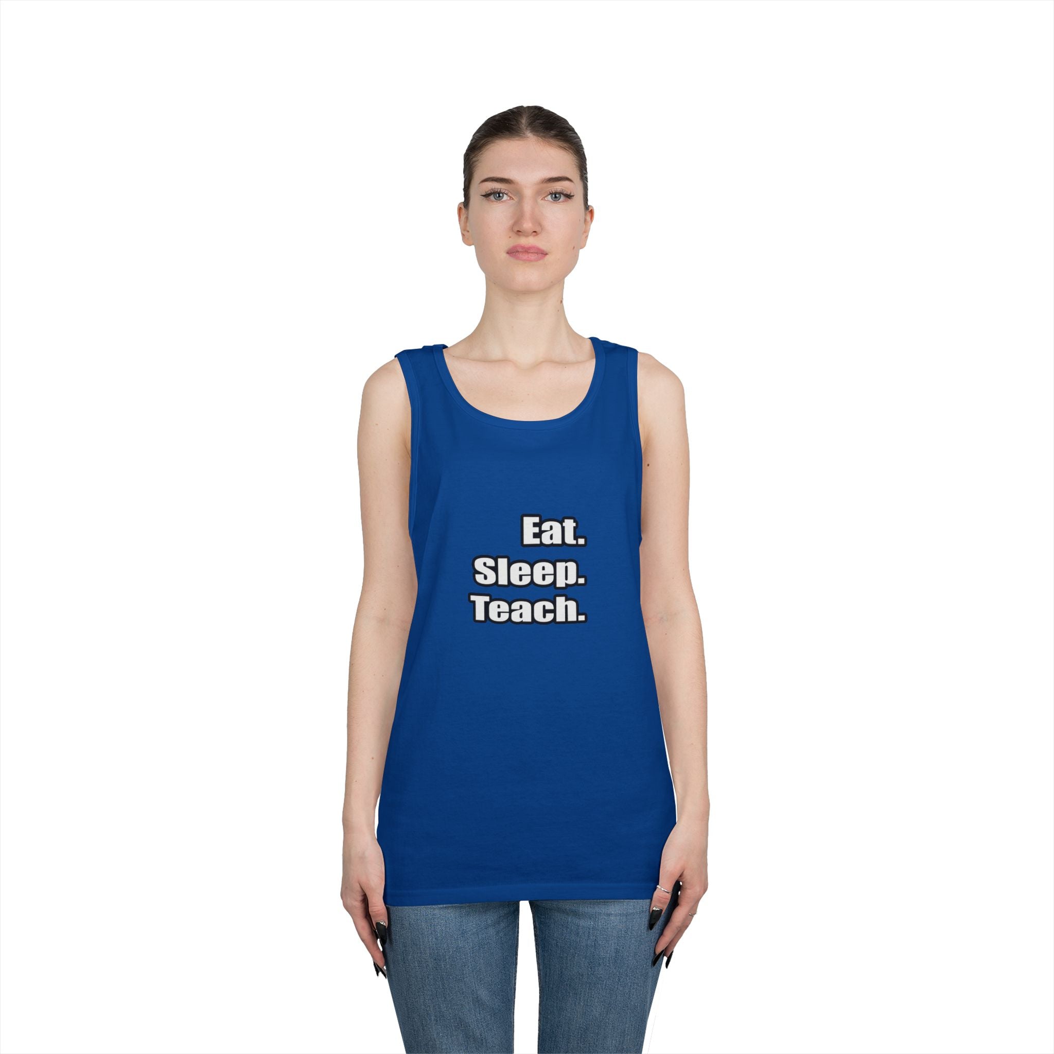 eat sleep teach - Unisex Heavy Cotton Tank Top