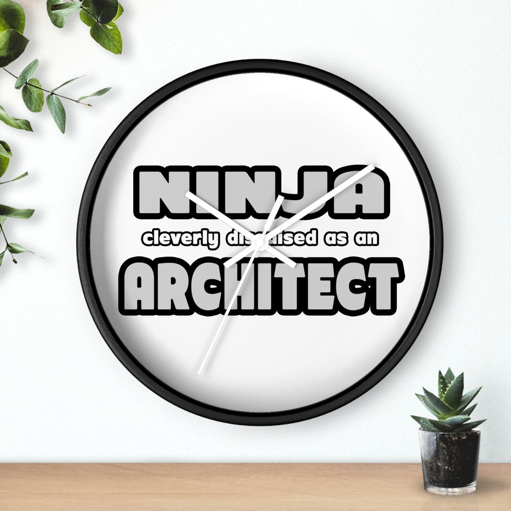 Ninja Cleverly Disguised As An Architect - Wall Clock