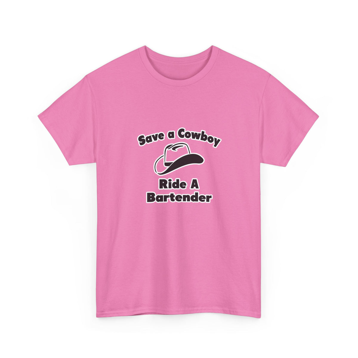 Save a Cowboy .... Ride a Bartender - Unisex Heavy Cotton Tee