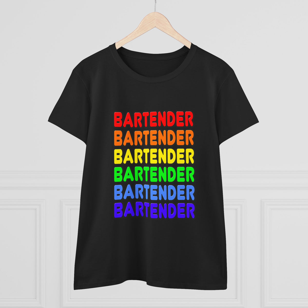 Rainbow Bartender - Women's Midweight Cotton Tee
