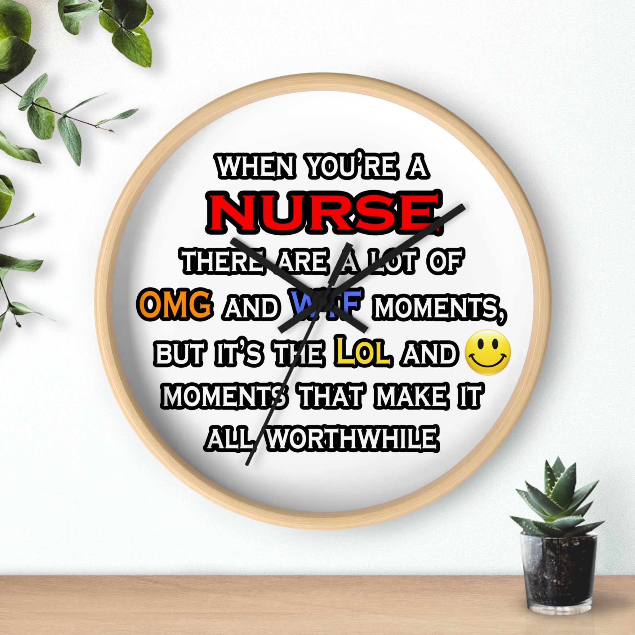 Nurse ... OMG WTF LOL - Wall Clock