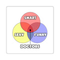 Venn Diagram .. Doctors - Square Stickers
