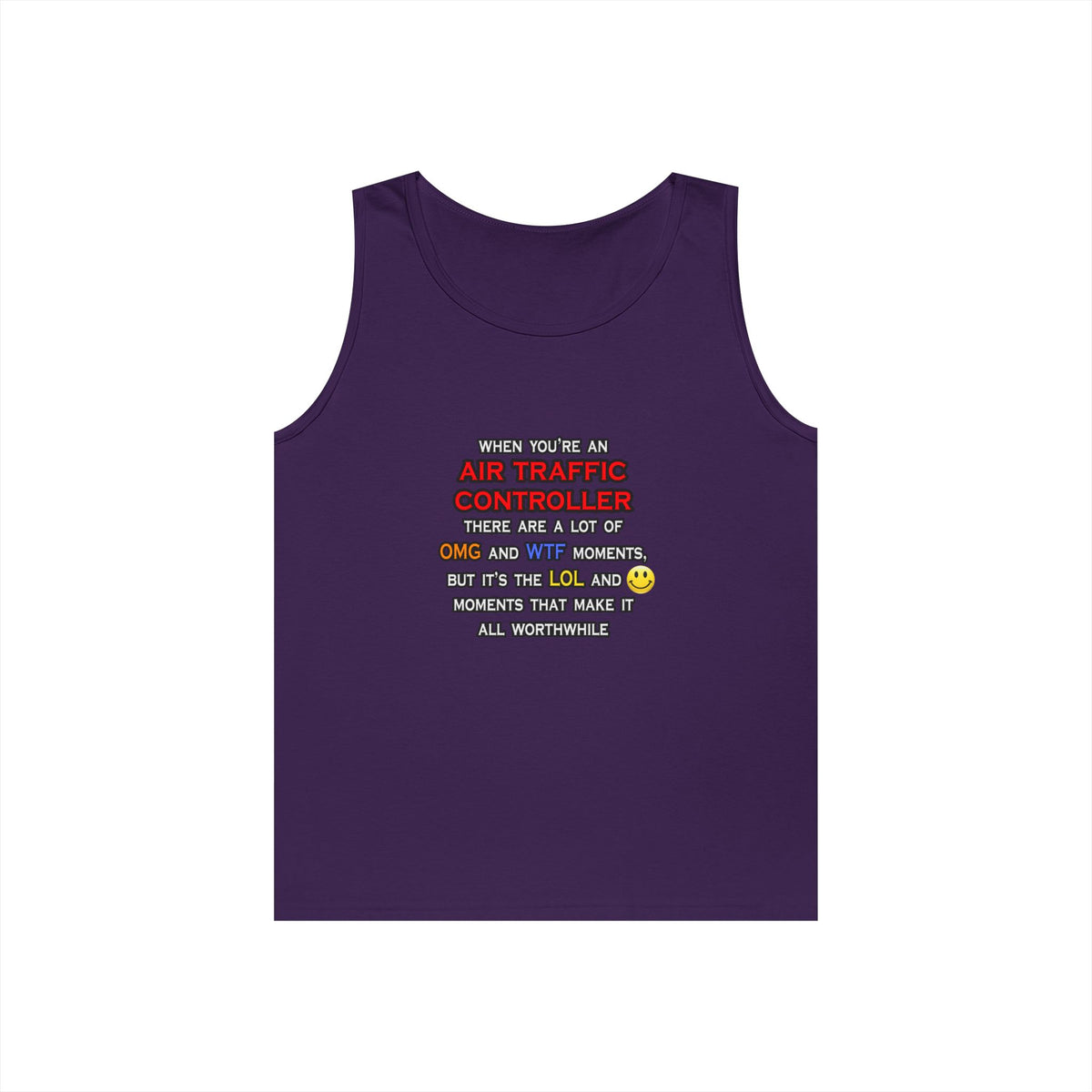 Funny Air Traffic Controller ... OMG WTF LOL - Unisex Heavy Cotton Tank Top