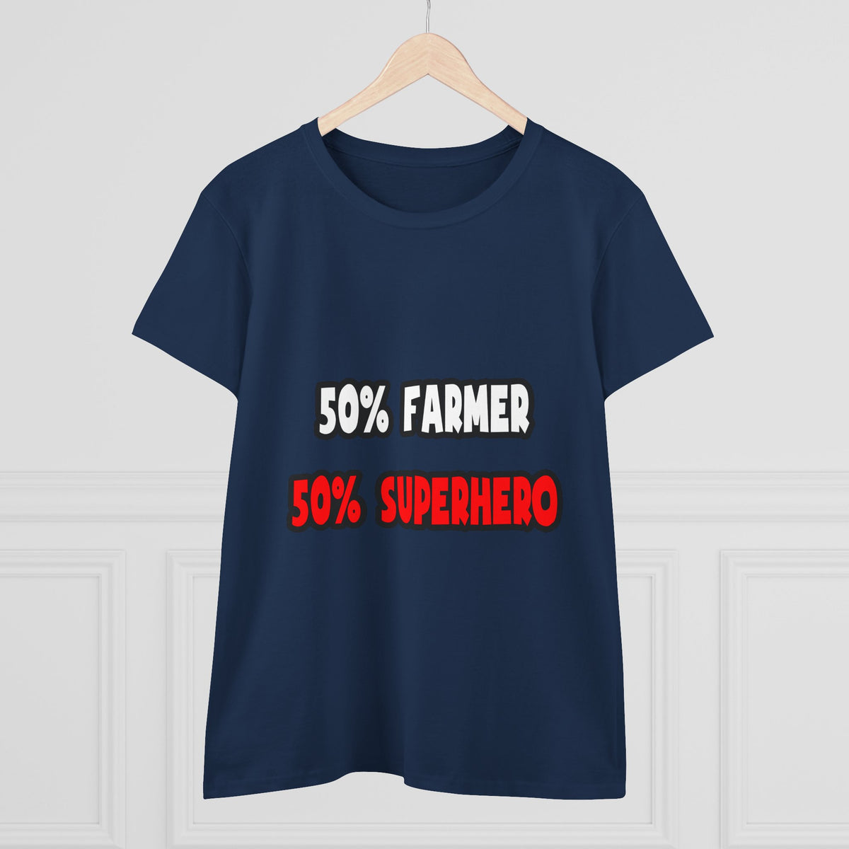 Half Farmer ... Half Superhero - Women's Midweight Cotton Tee