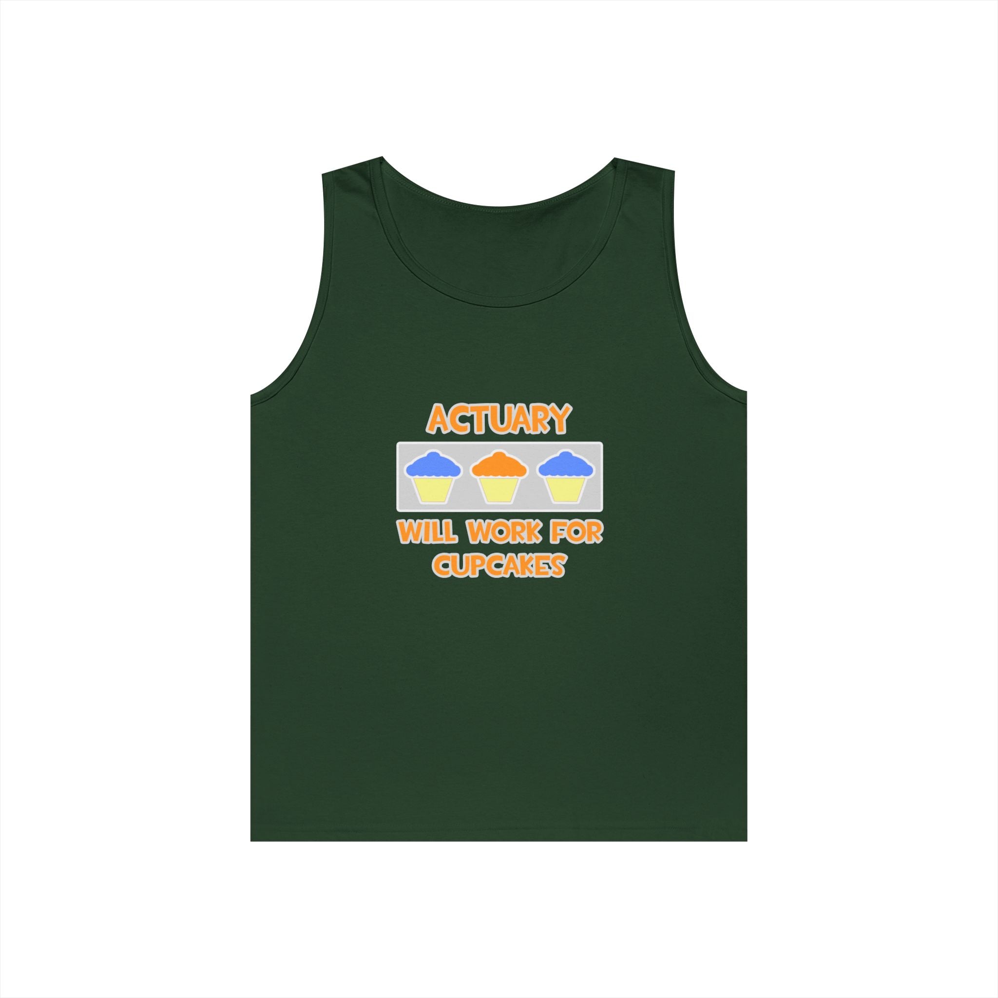 Actuary ... Will Work For Cupcakes - Unisex Heavy Cotton Tank Top