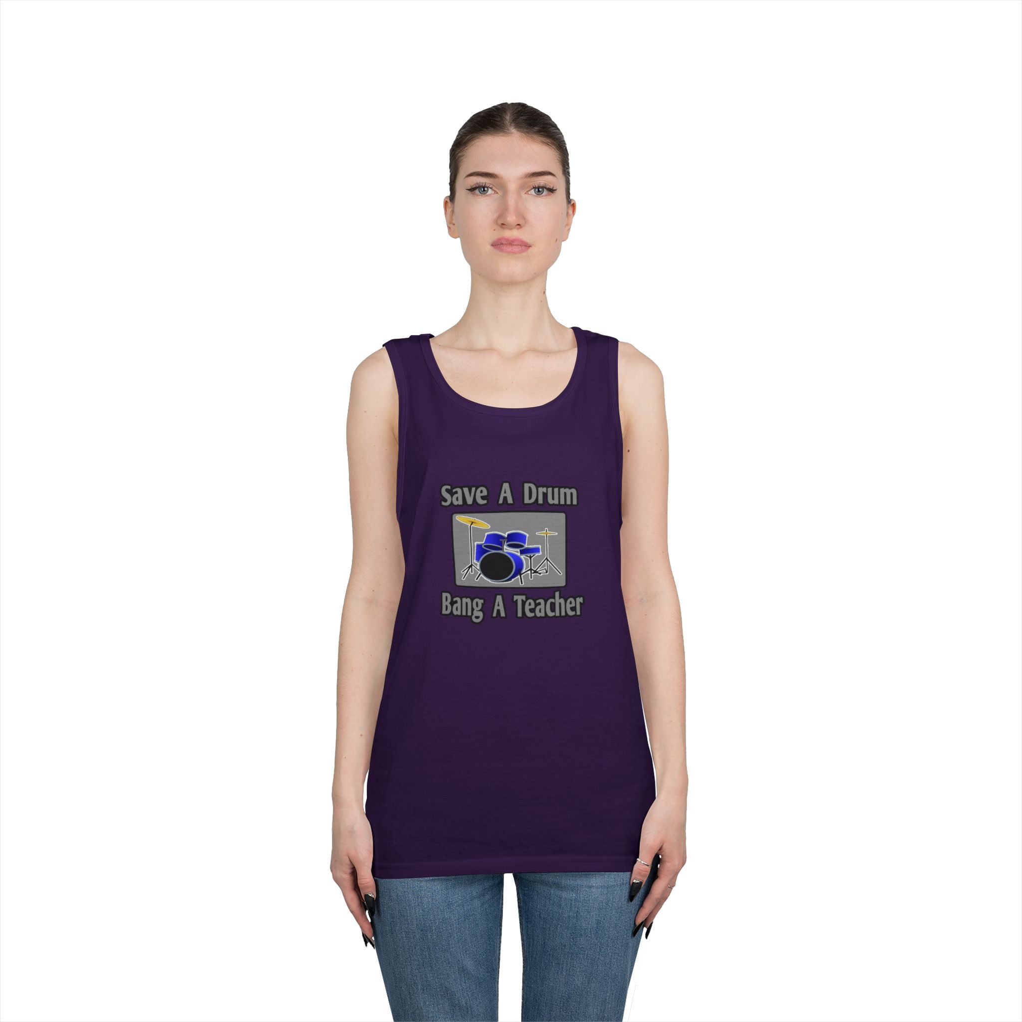 Save a Drum...Bang a Teacher - Unisex Heavy Cotton Tank Top