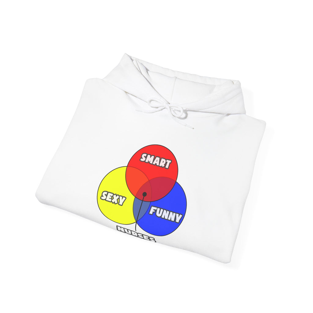 Venn Diagram .. Nurses - Unisex Heavy Blend™ Hooded Sweatshirt