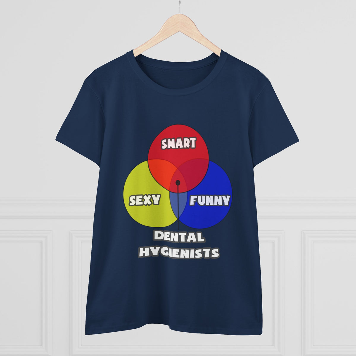 Venn Diagram .. Dental Hygienist - Women's Midweight Cotton Tee