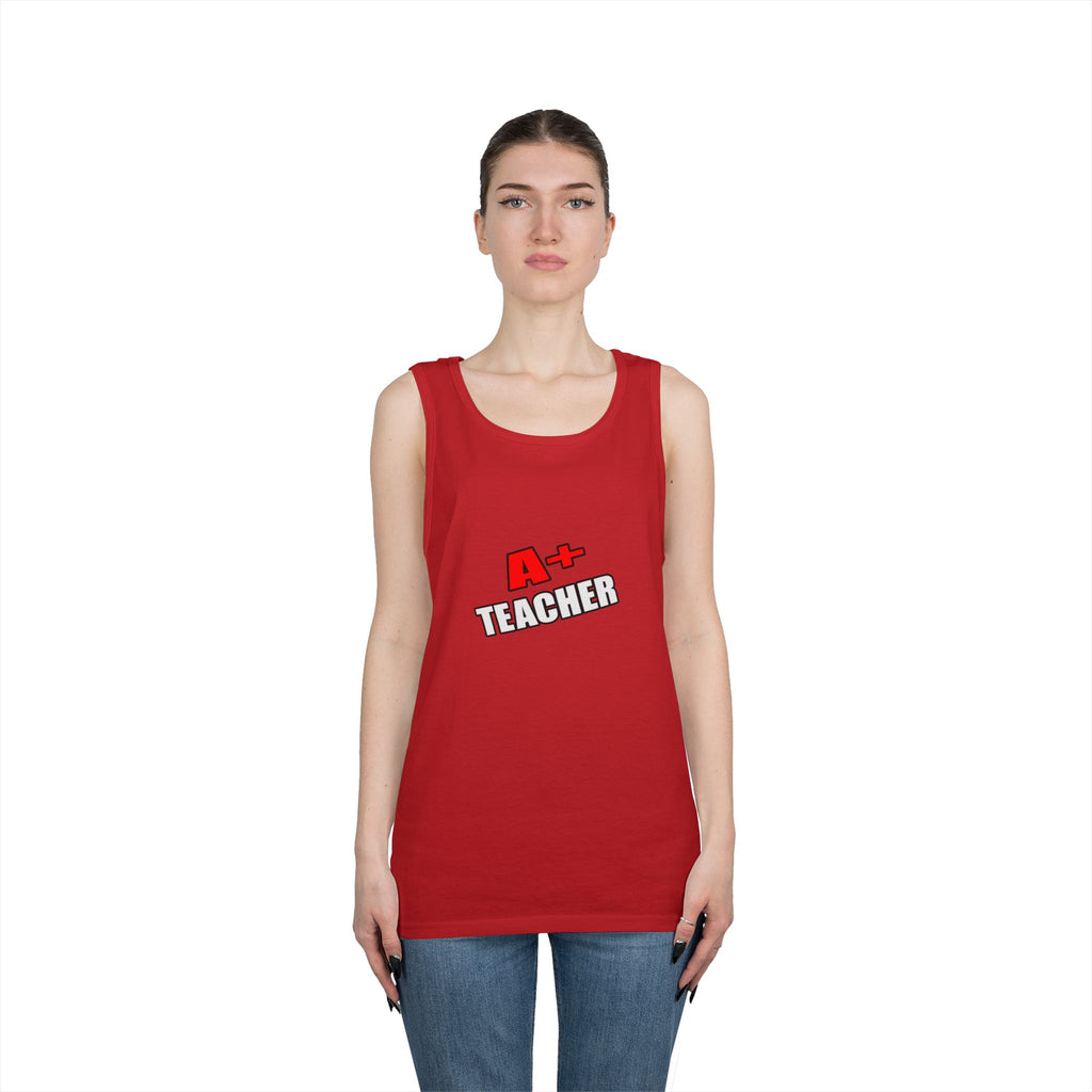 a plus teacher - Unisex Heavy Cotton Tank Top