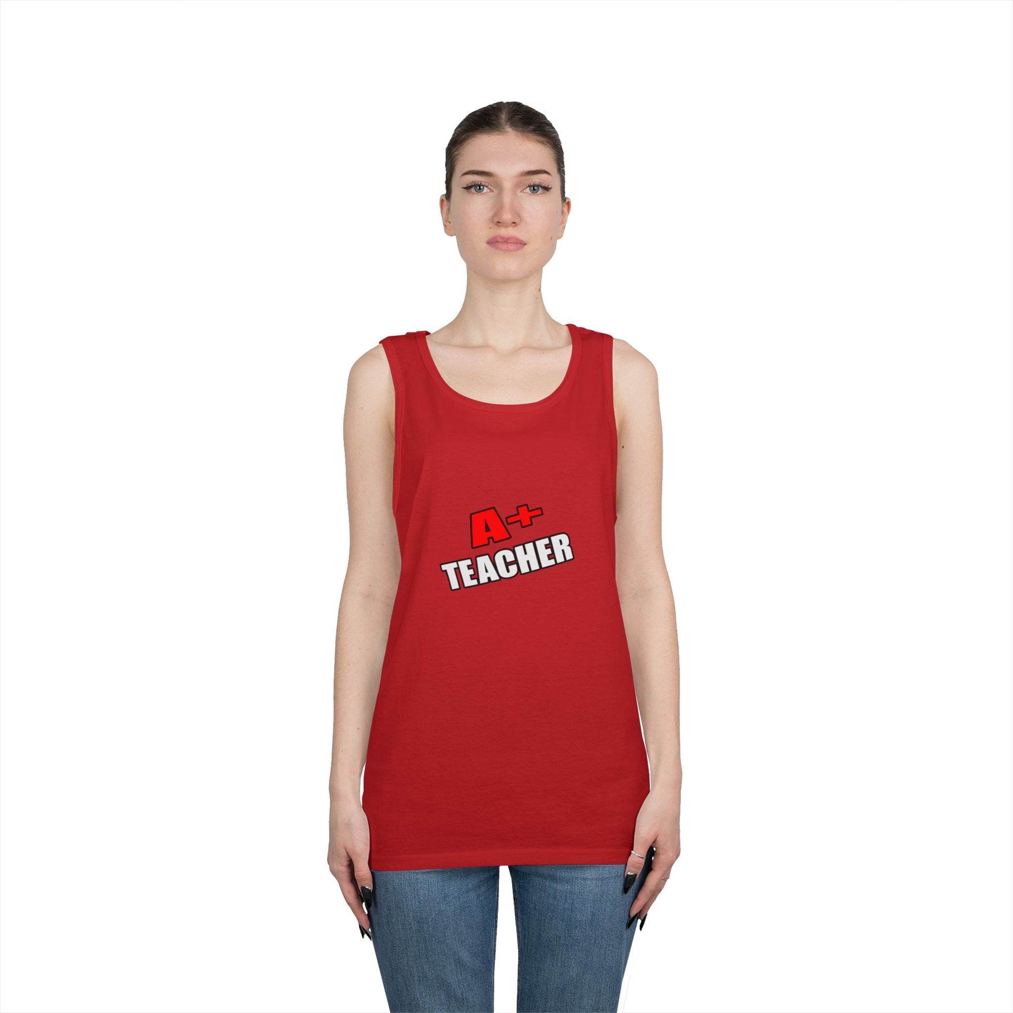 a plus teacher - Unisex Heavy Cotton Tank Top
