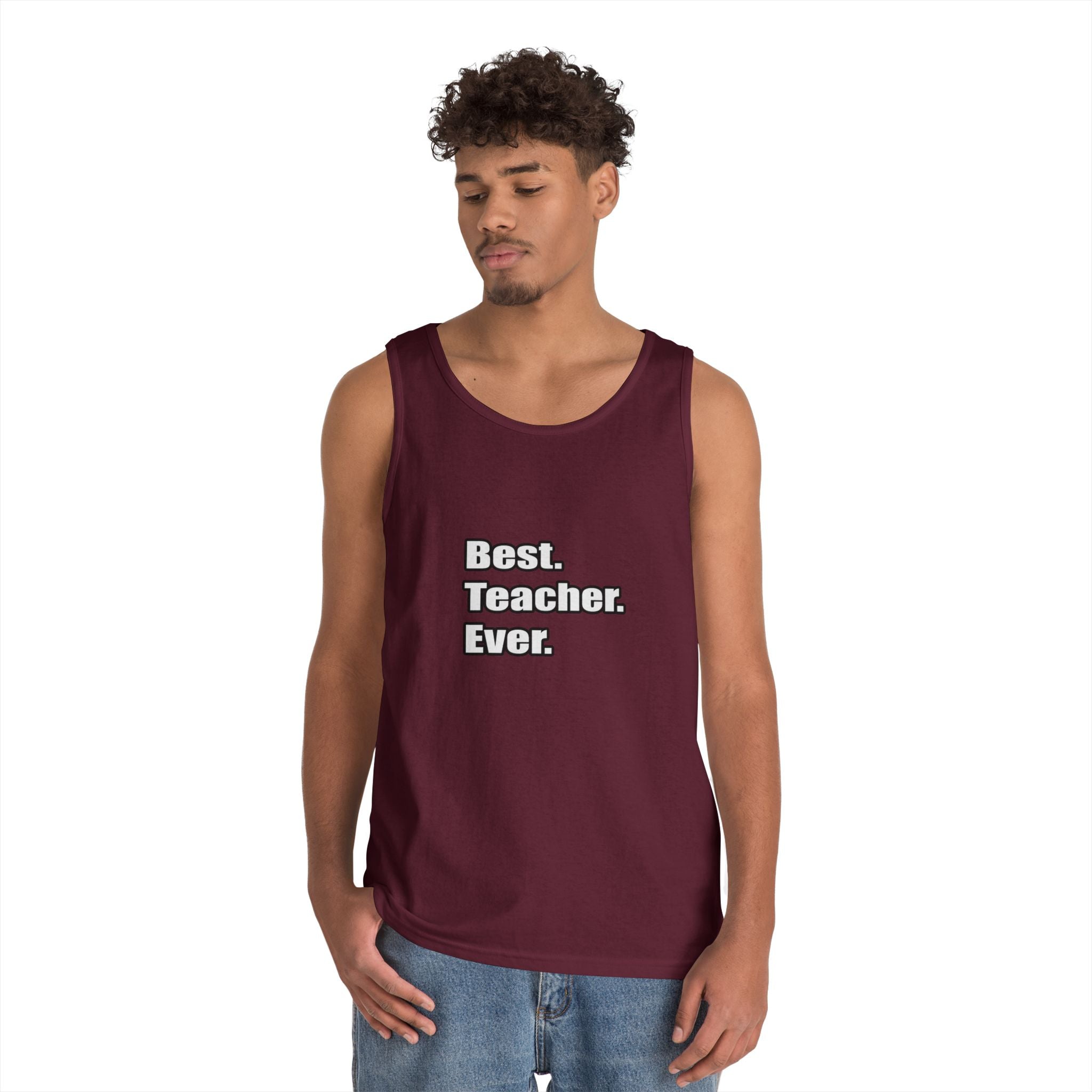 best teacher ever - Unisex Heavy Cotton Tank Top