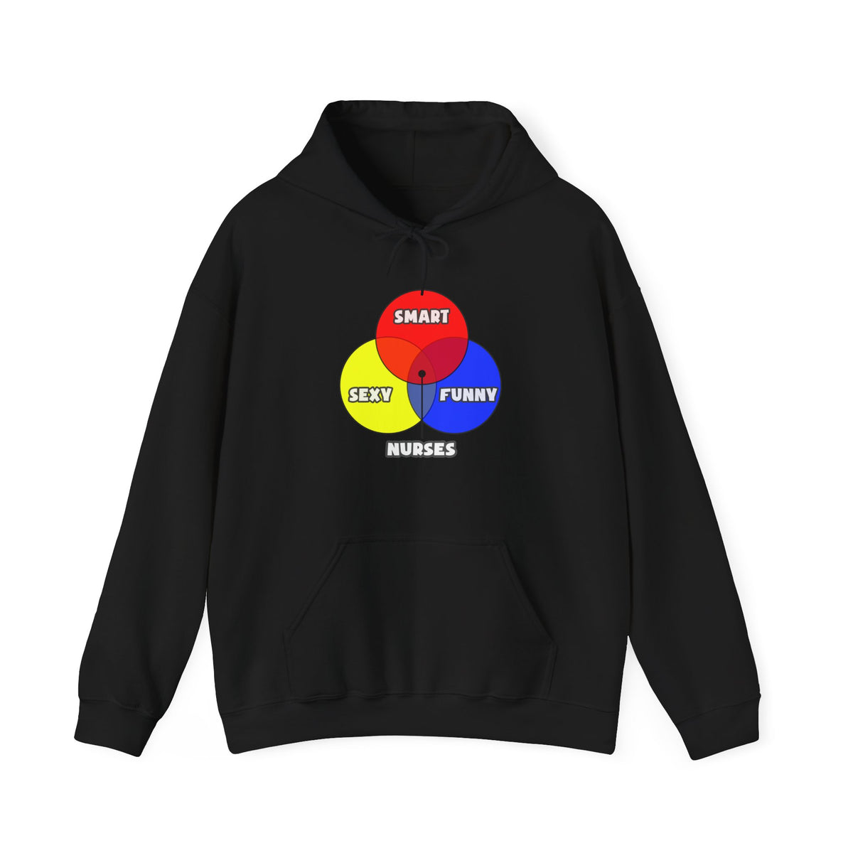 Venn Diagram .. Nurses - Unisex Heavy Blend™ Hooded Sweatshirt