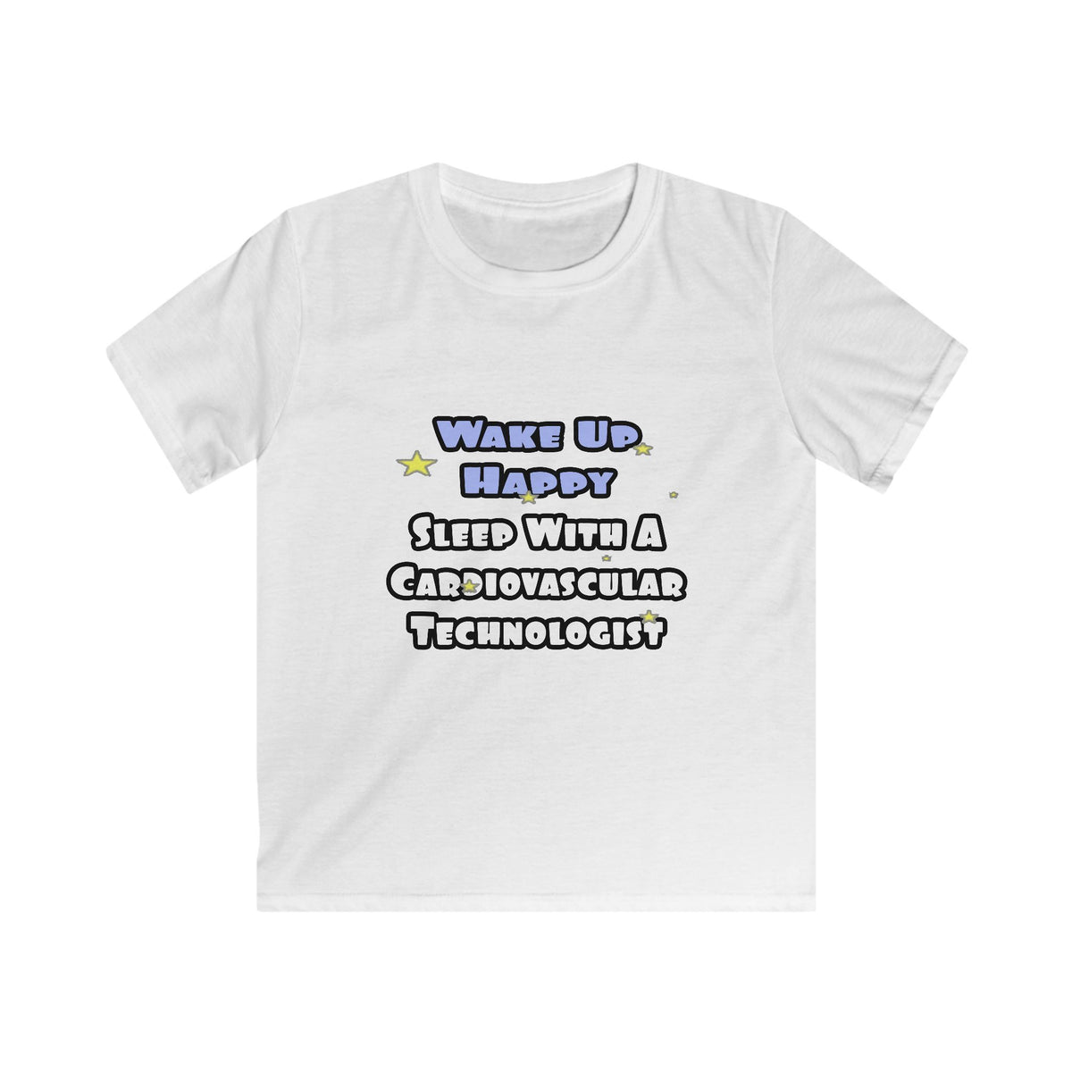 Wake Up Happy .. Sleep With Cardiovascular Tech - Kids Softstyle Tee