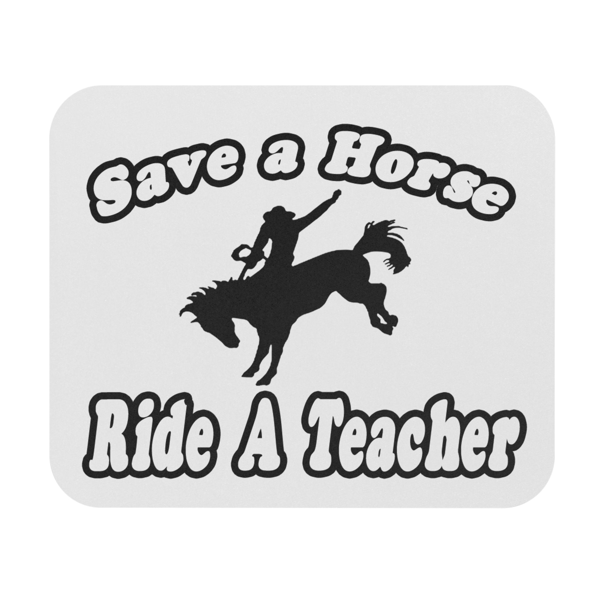 save horse ride teacher - Mouse Pad (Rectangle)