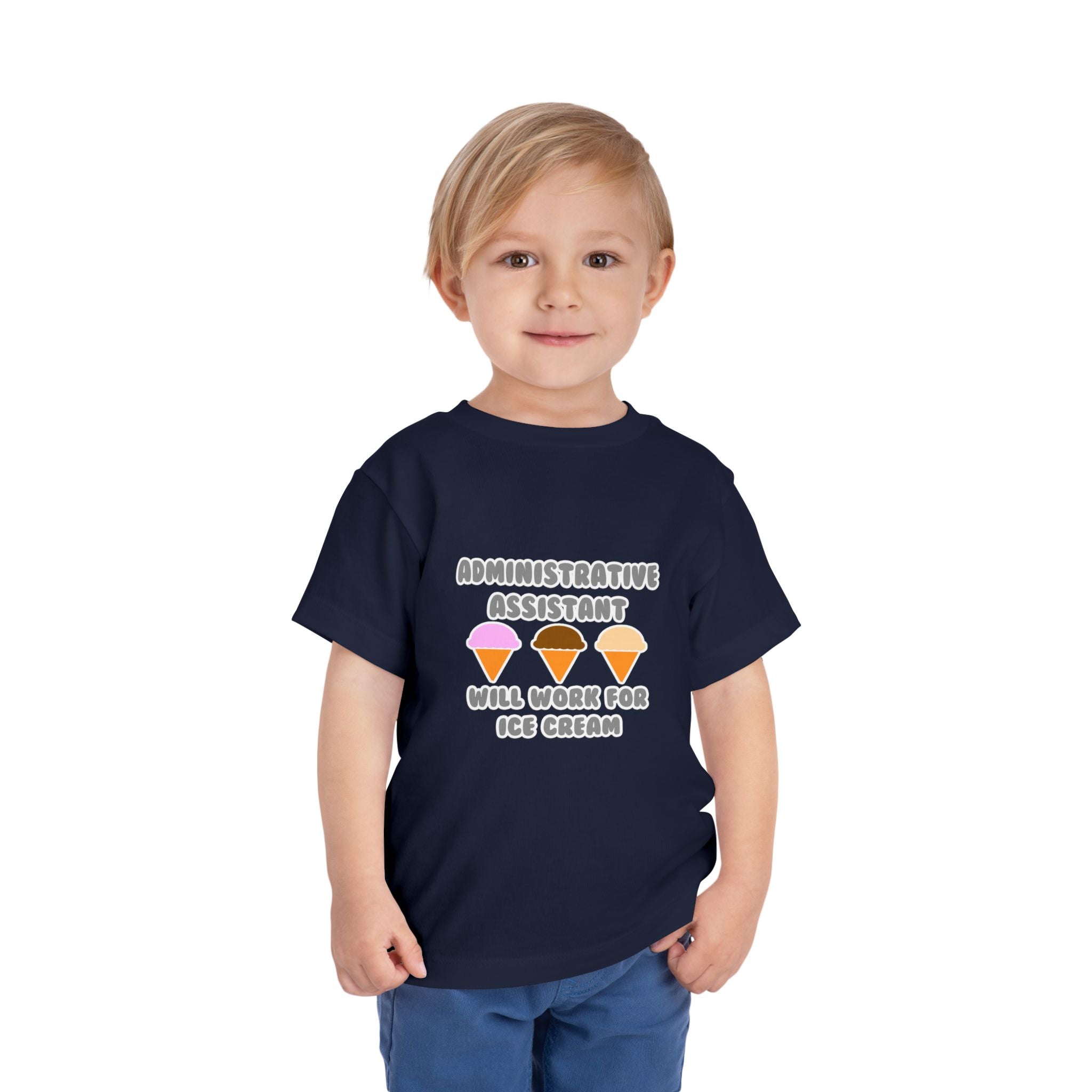 Administrative Asst ... Will Work For Ice Cream - Toddler Short Sleeve Tee