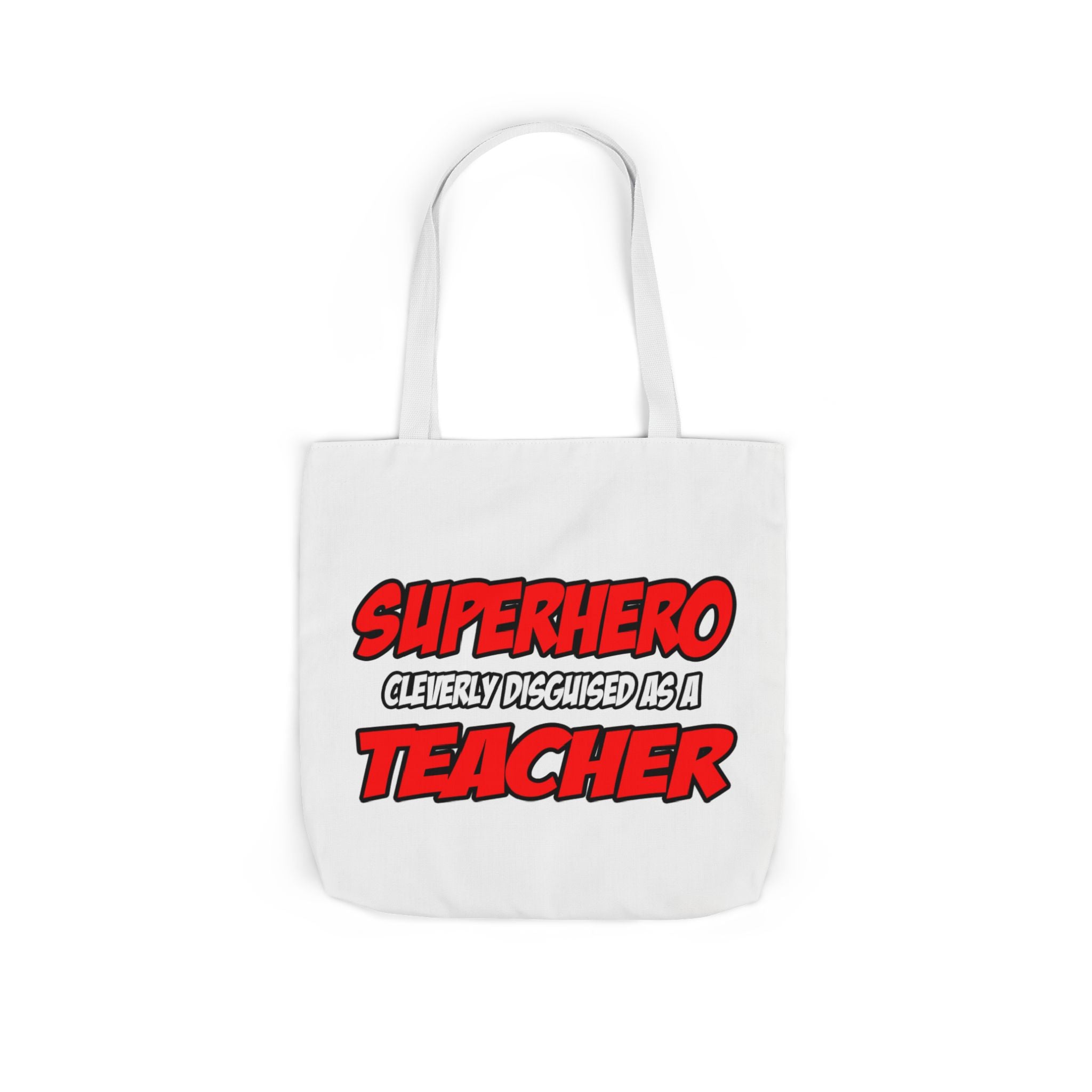 Superhero...Teacher - Canvas Tote Bag, 5-Color Straps