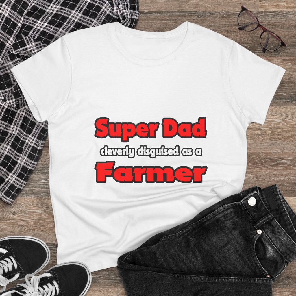 Super Dad ... Farmer - Women's Midweight Cotton Tee