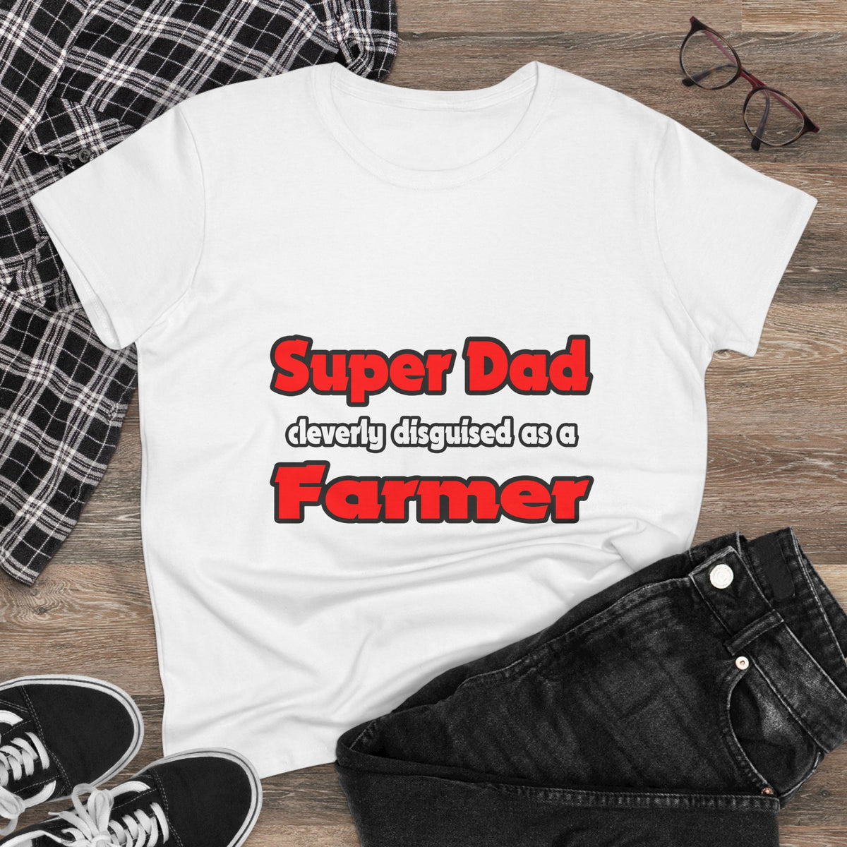Super Dad ... Farmer - Women's Midweight Cotton Tee