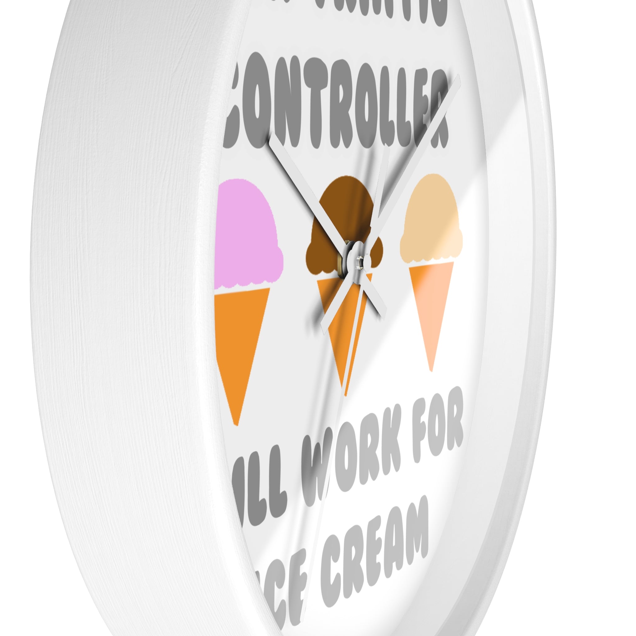 Air Traffic Controller ... Will Work For Ice Cream - Wall Clock