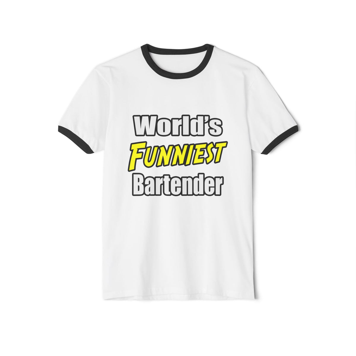 World's Funniest Bartender - Unisex Cotton Ringer T-Shirt