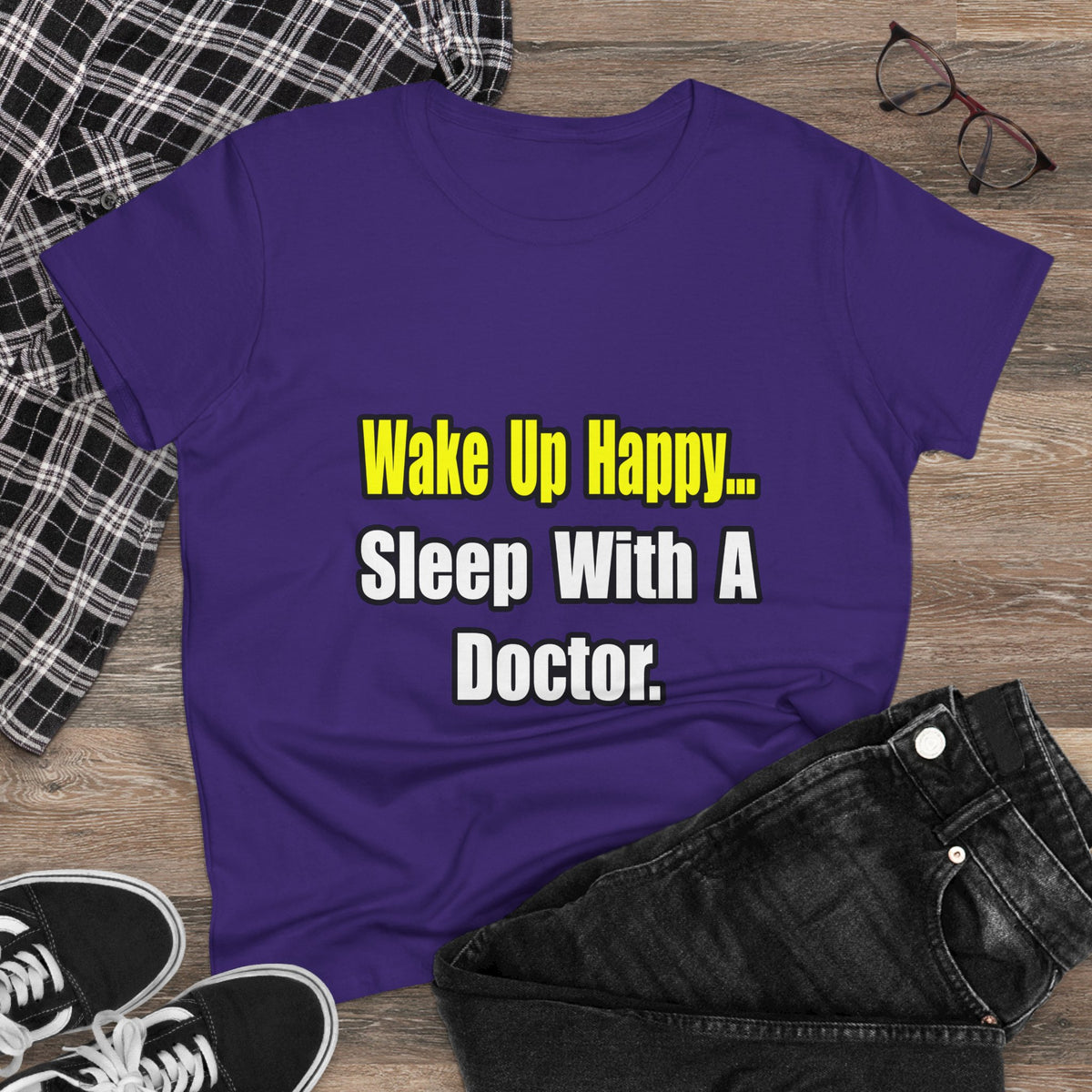 Sleep With Doctor - Women's Midweight Cotton Tee