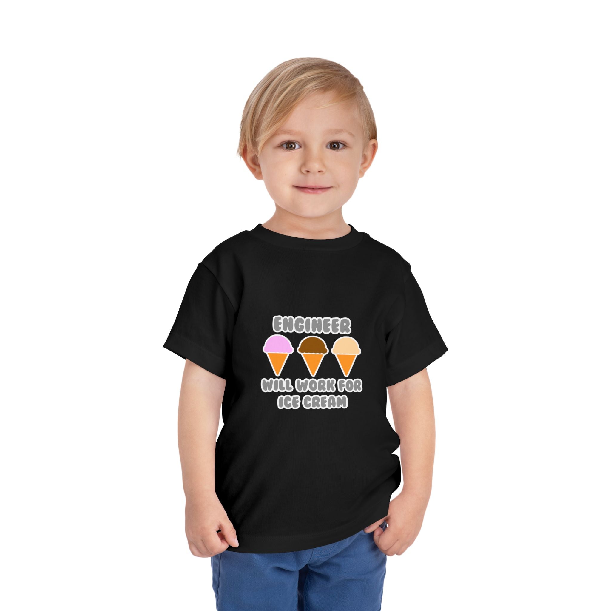 Engineer ... Will Work For Ice Cream - Toddler Short Sleeve Tee