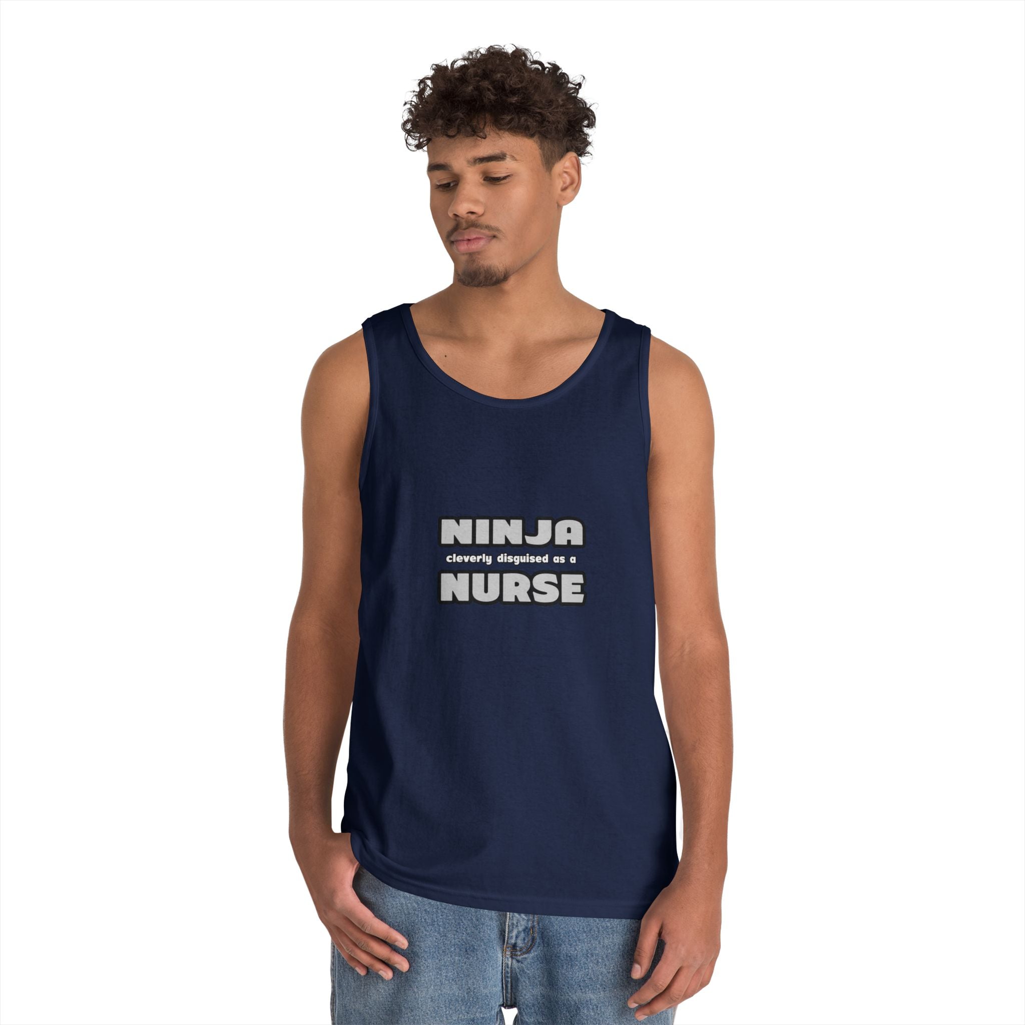 Ninja Cleverly Disguised As A Nurse - Unisex Heavy Cotton Tank Top