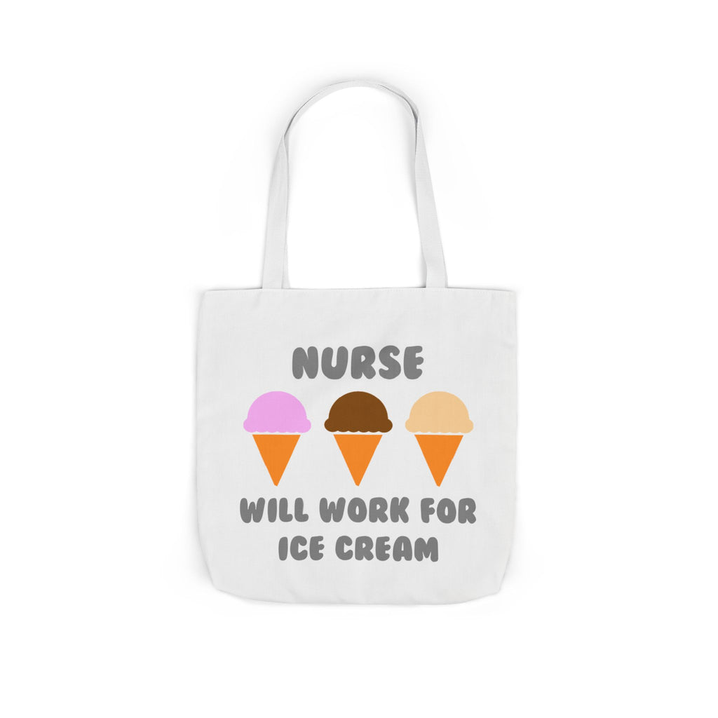 Nurse ... Will Work For Ice Cream - Canvas Tote Bag, 5-Color Straps