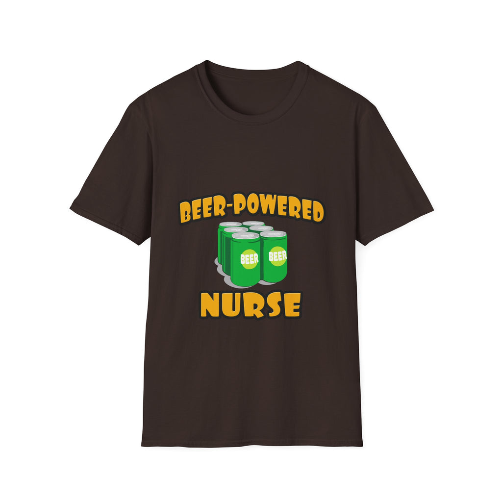 Beer Powered Nurse - Unisex Softstyle T-Shirt