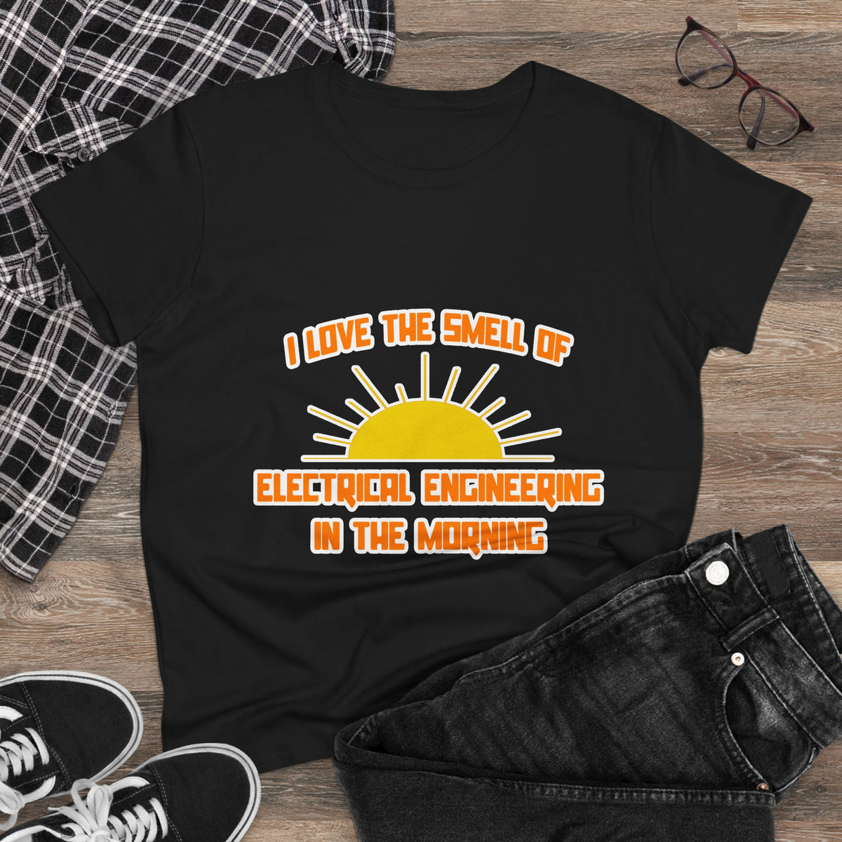Smell of Electrical Engineering in the Morning - Women's Midweight Cotton Tee