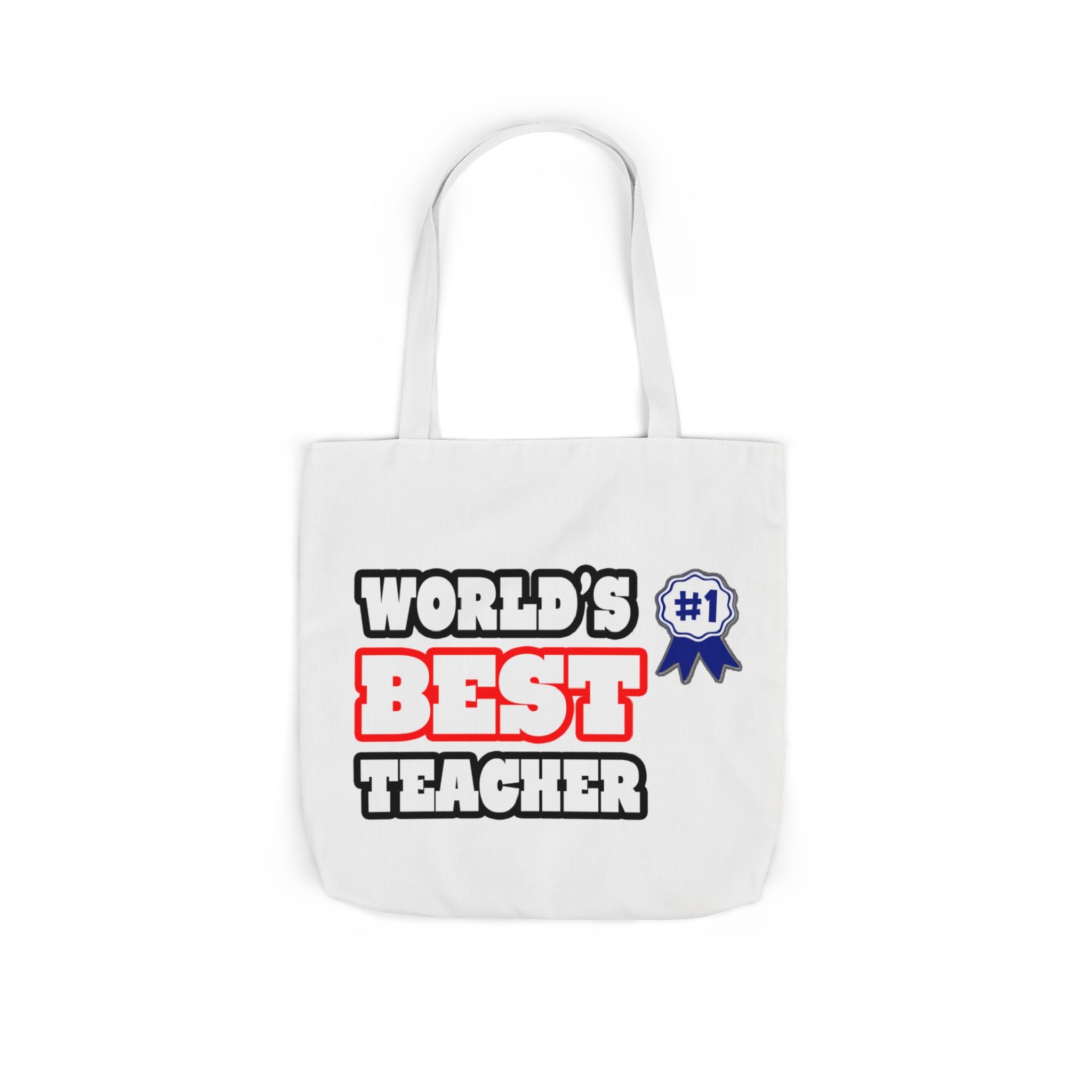 World's Best Teacher - Canvas Tote Bag, 5-Color Straps
