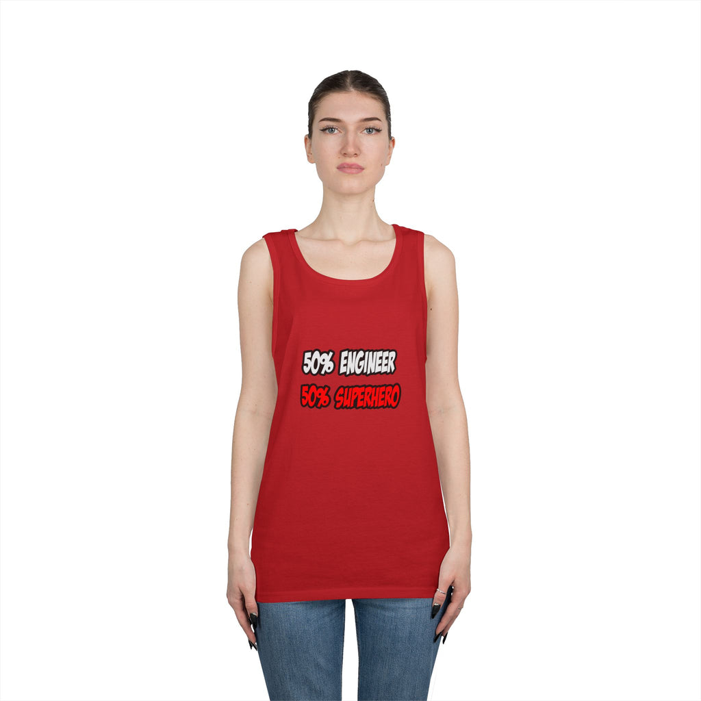Half Engineer...Half Superhero - Unisex Heavy Cotton Tank Top