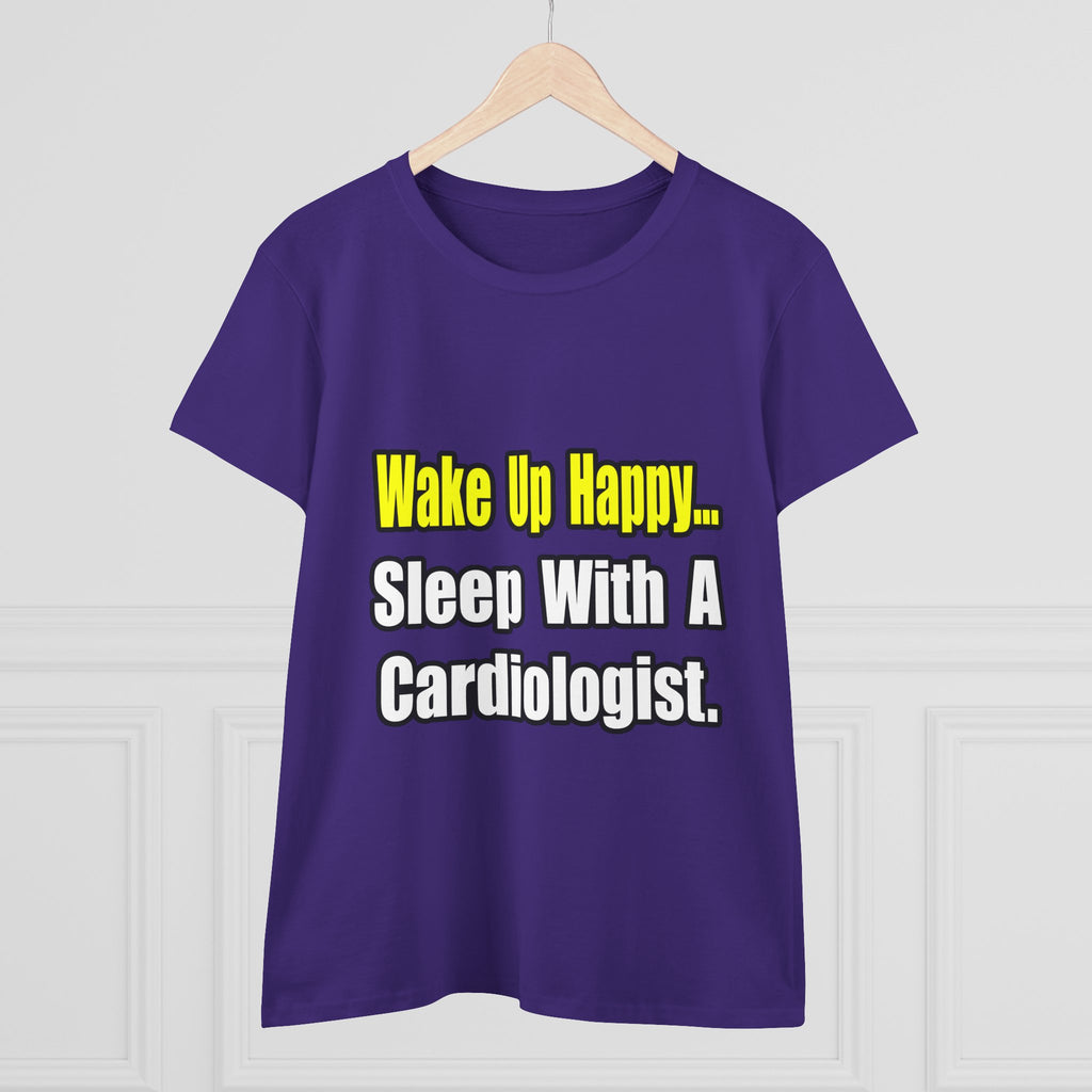 Sleep With a Cardiologist - Women's Midweight Cotton Tee