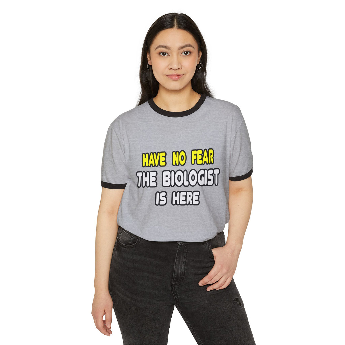 Have No Fear, The Biologist Is Here - Unisex Cotton Ringer T-Shirt