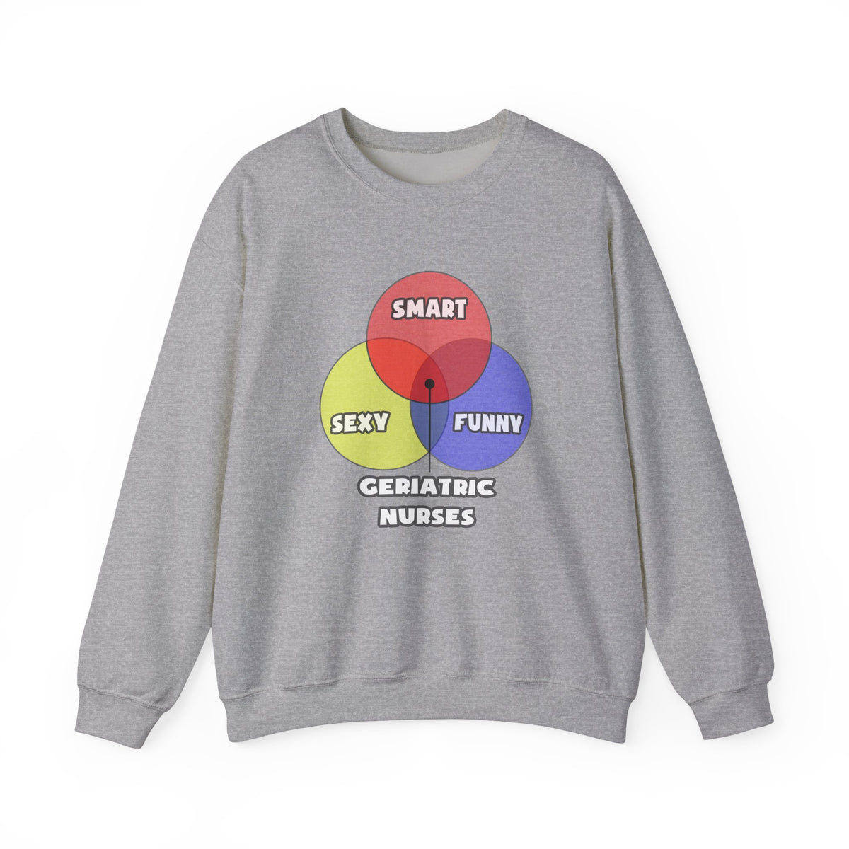 Venn Diagram .. Geriatric Nurses - Unisex Heavy Blend™ Crewneck Sweatshirt