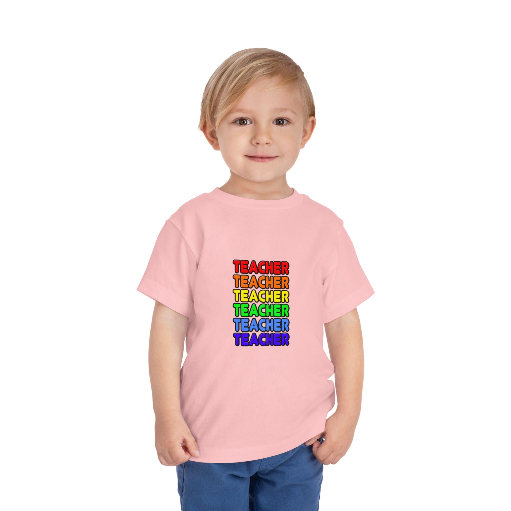 Rainbow Teacher - Toddler Short Sleeve Tee