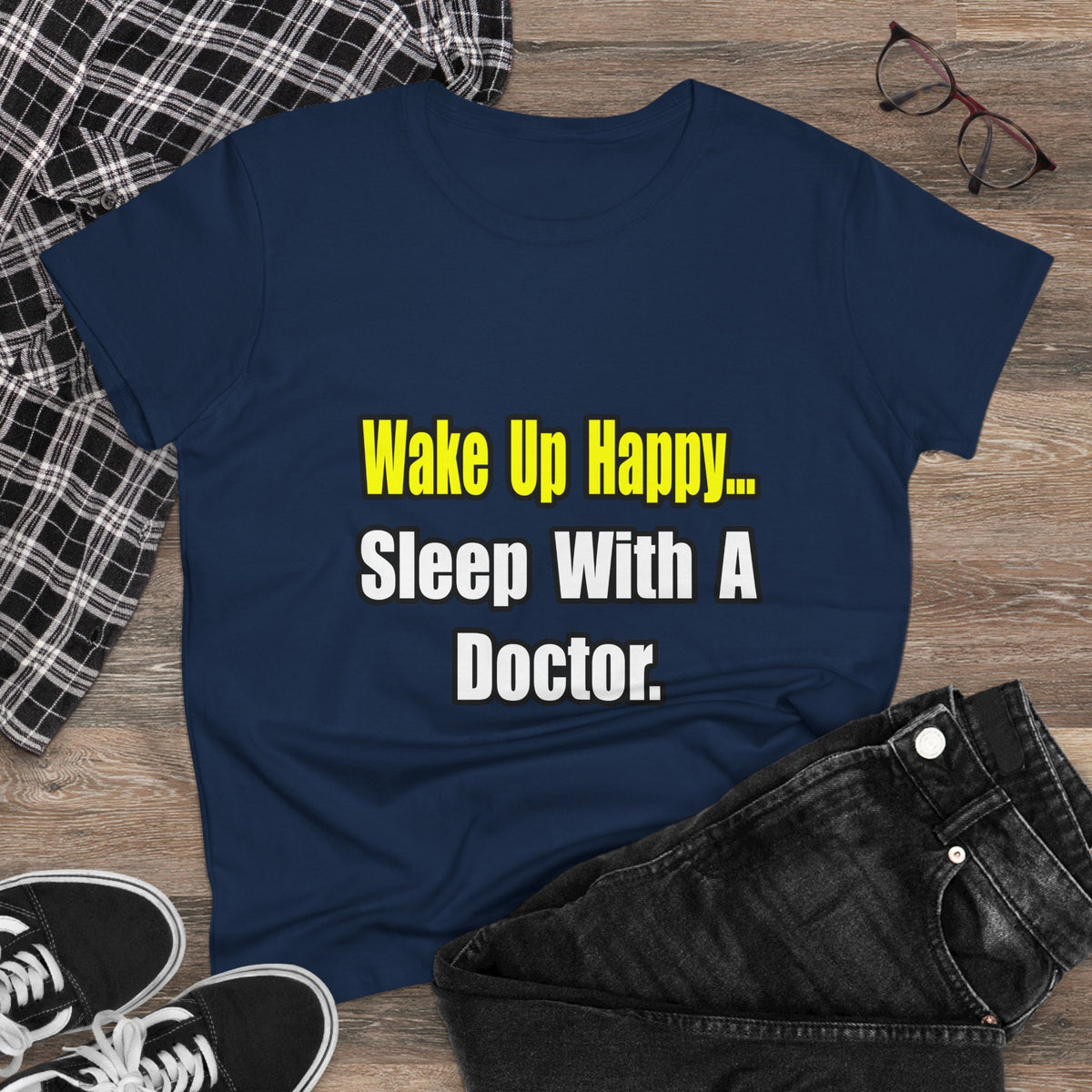 Sleep With Doctor - Women's Midweight Cotton Tee