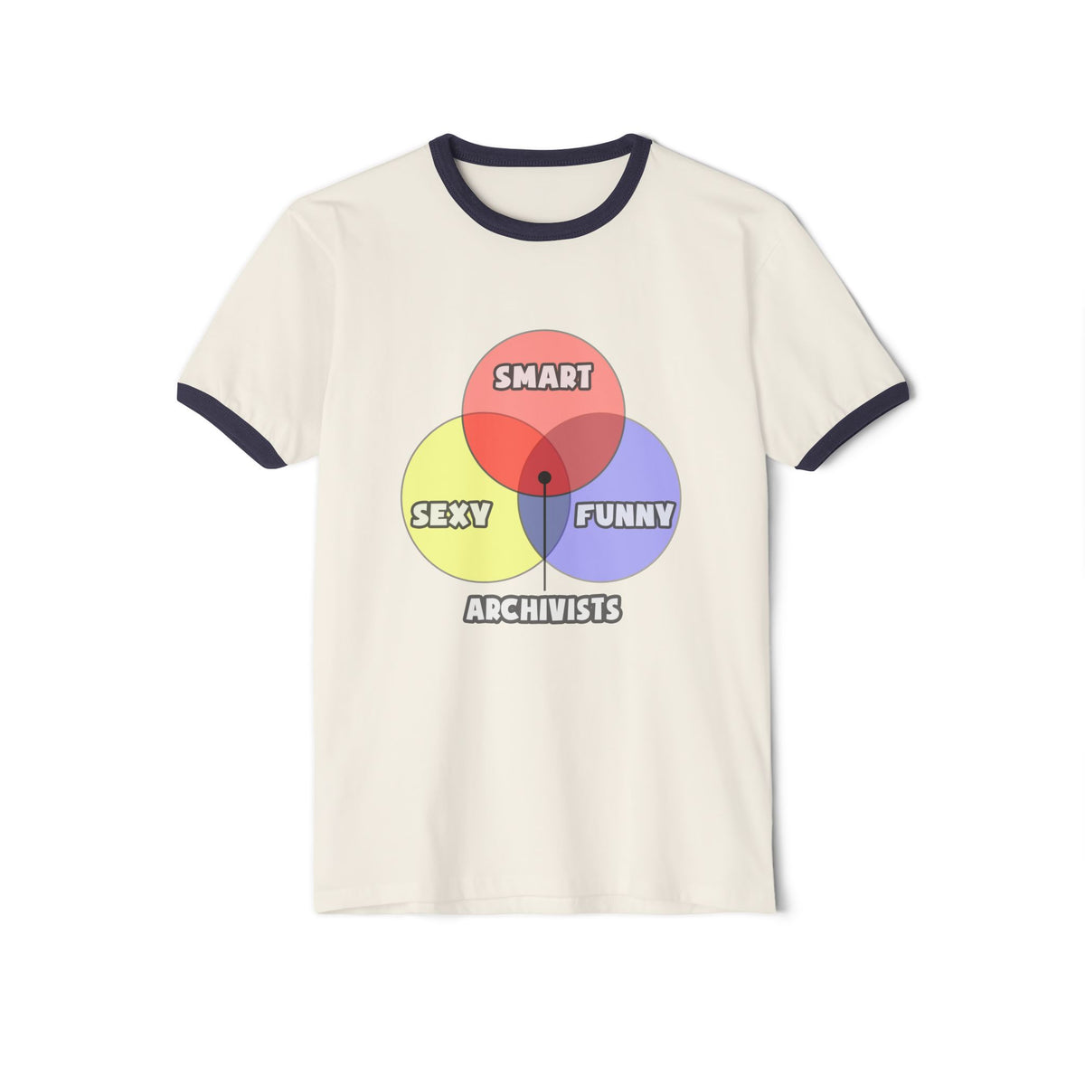 Venn Diagram .. Archivists - Unisex Cotton Ringer T-Shirt