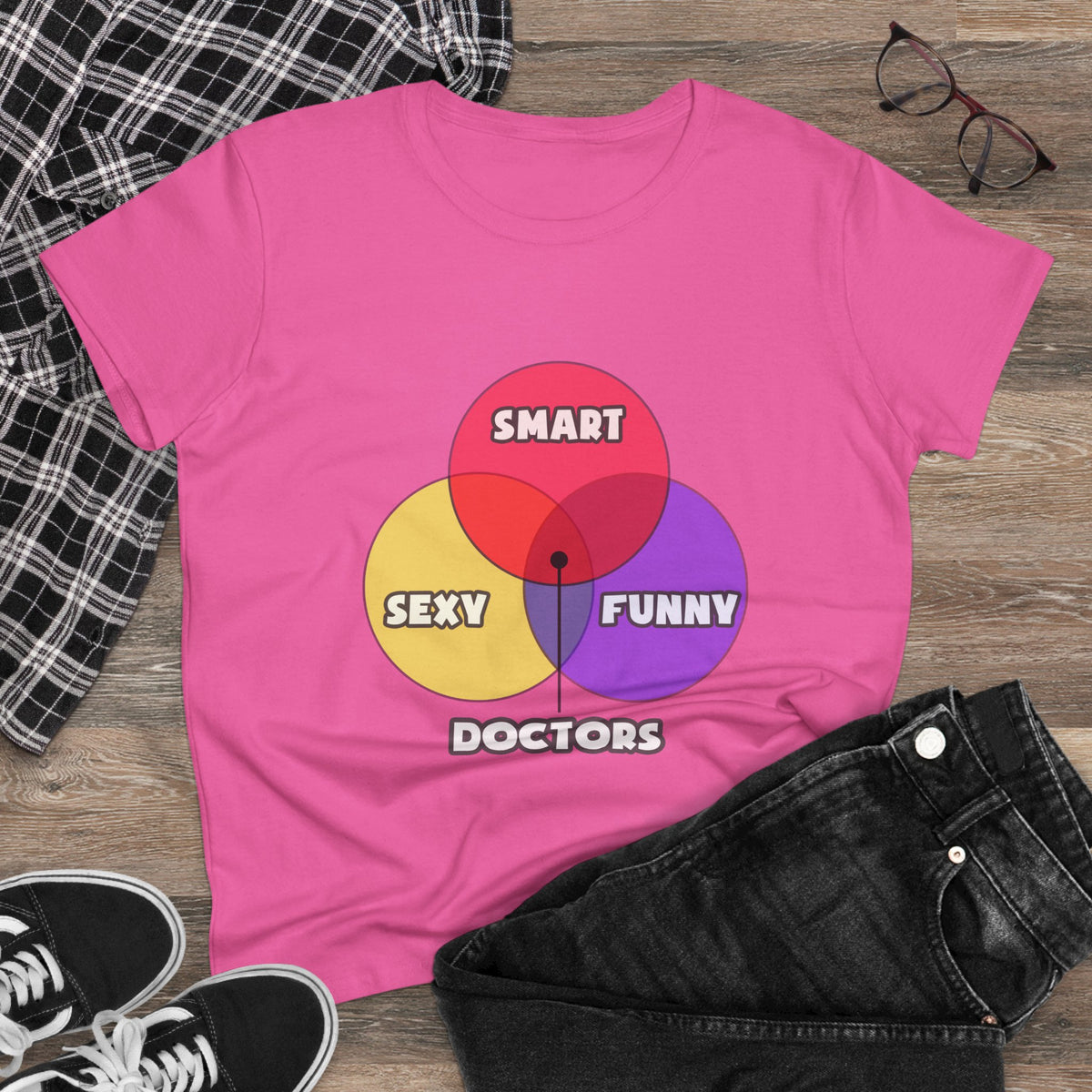 Venn Diagram .. Doctors - Women's Midweight Cotton Tee