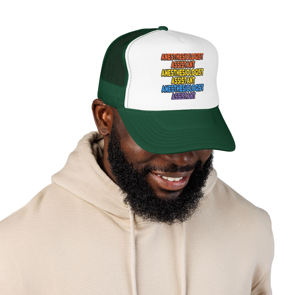 Rainbow Anesthesiologist Assistant - Foam Trucker Hat