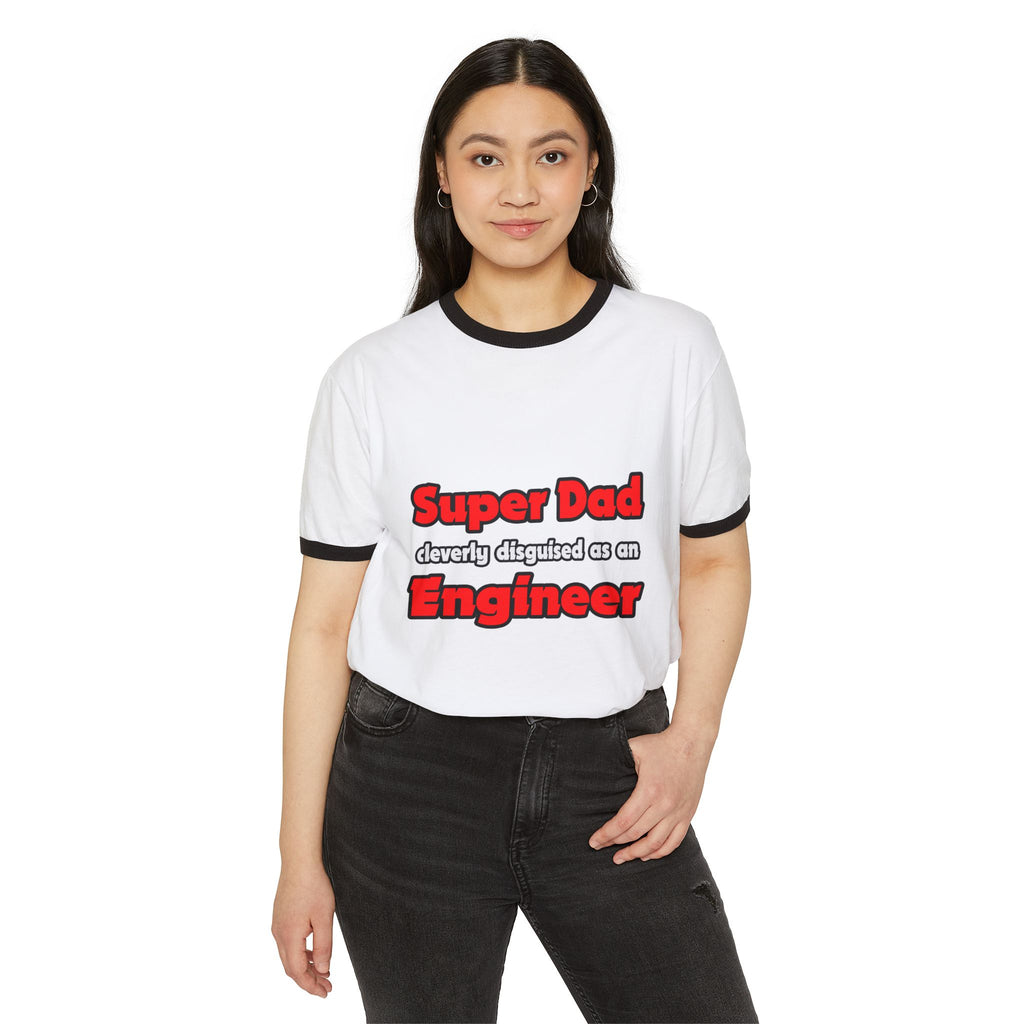 Super Dad ... Engineer - Unisex Cotton Ringer T-Shirt
