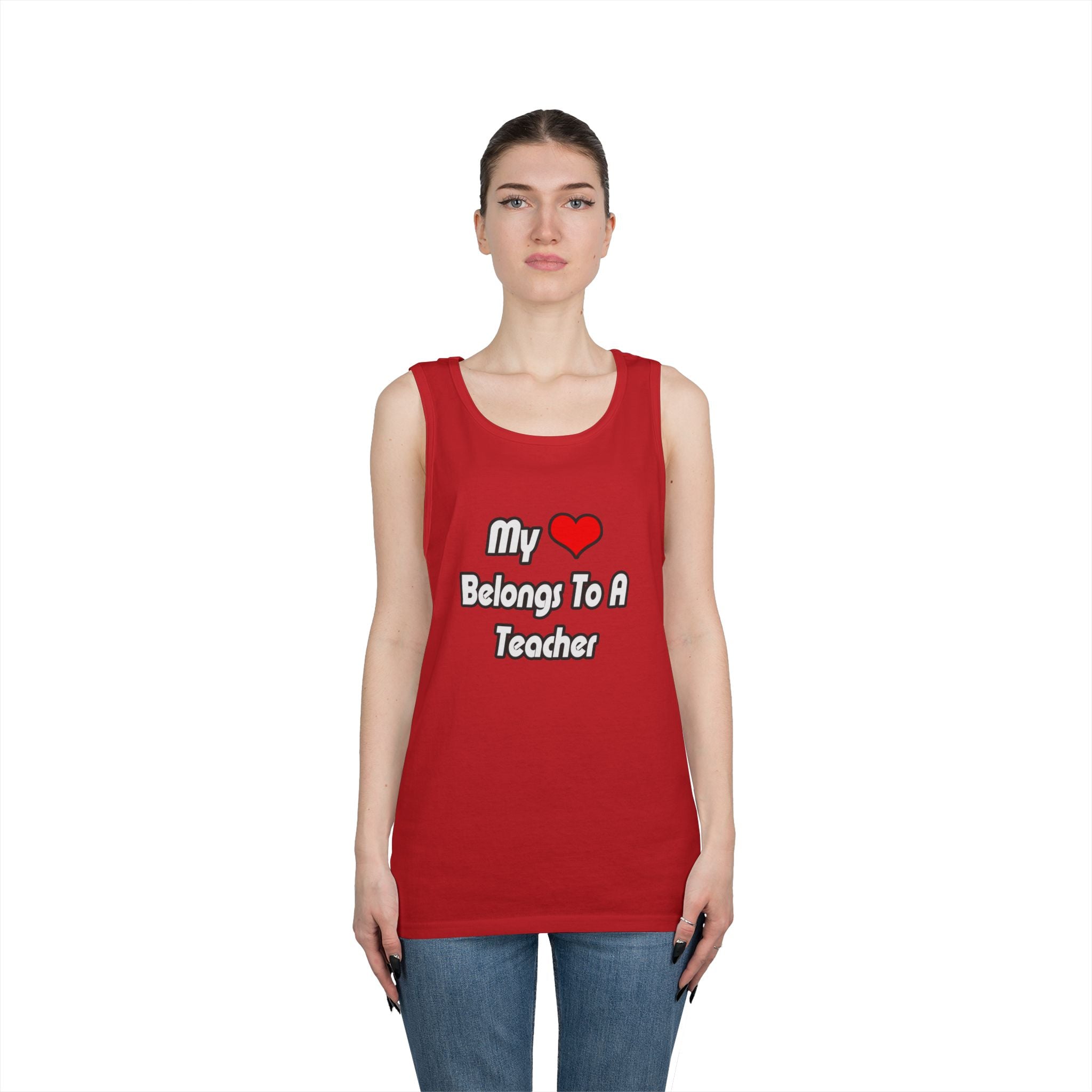 My Heart Belongs To A Teacher - Unisex Heavy Cotton Tank Top