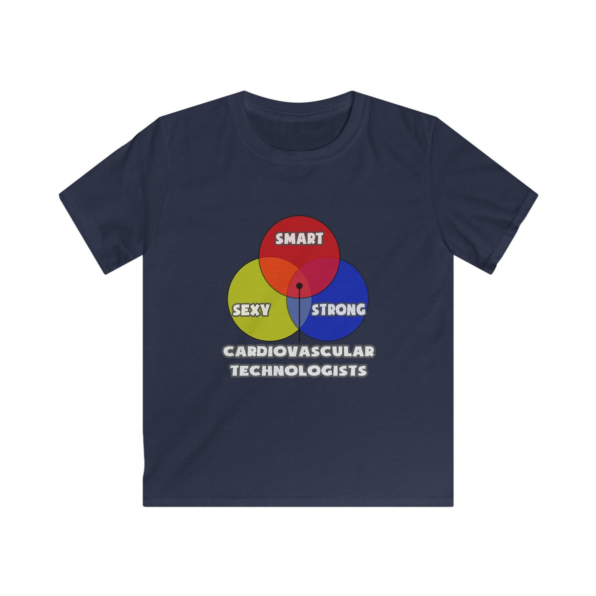 Venn Diagram .. Cardiovascular Technologists - Kids Softstyle Tee