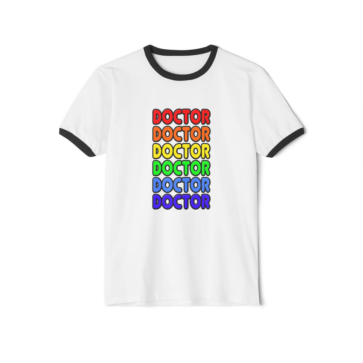 Rainbow Doctor - Unisex Cotton Ringer T-Shirt