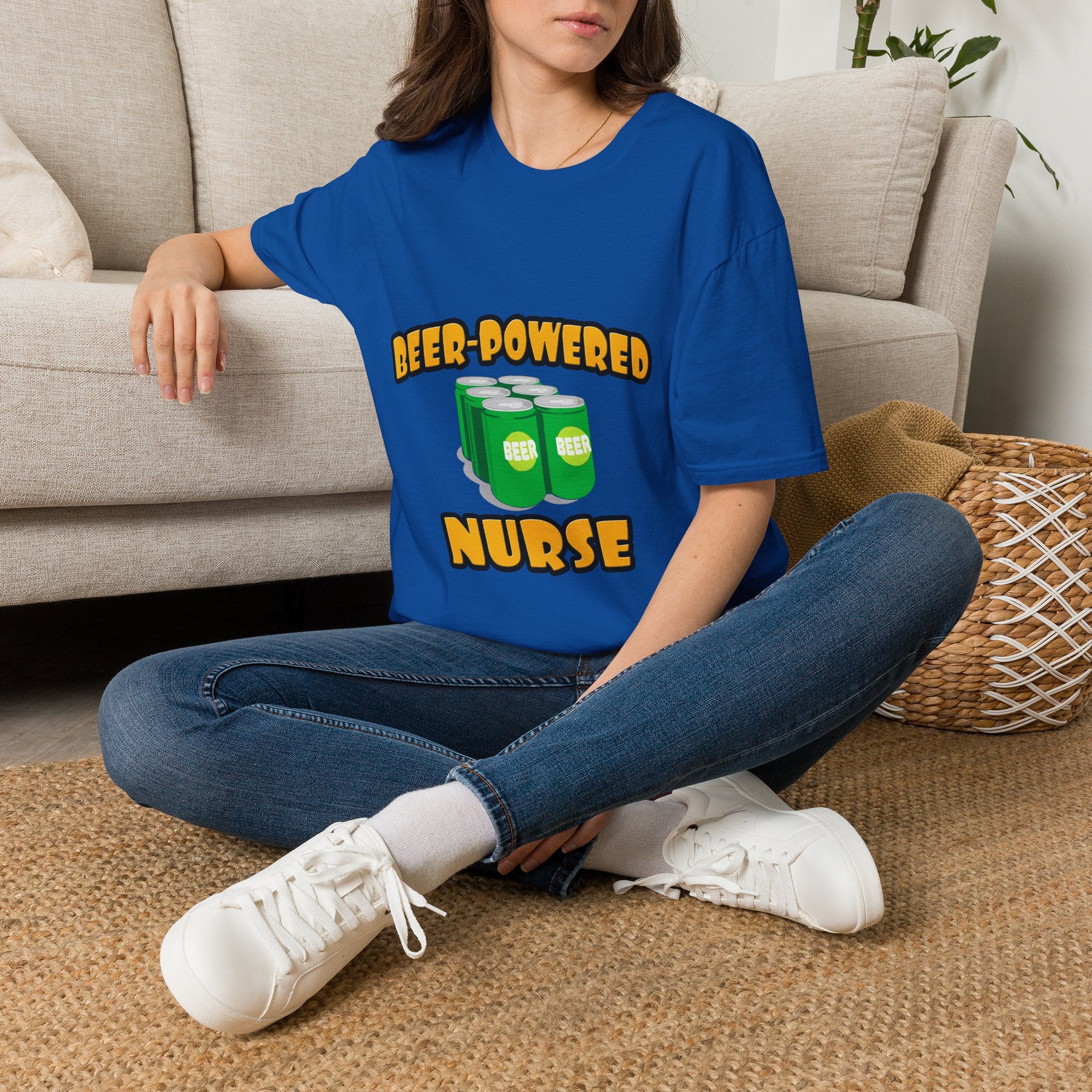 Beer Powered Nurse - Unisex Softstyle T-Shirt