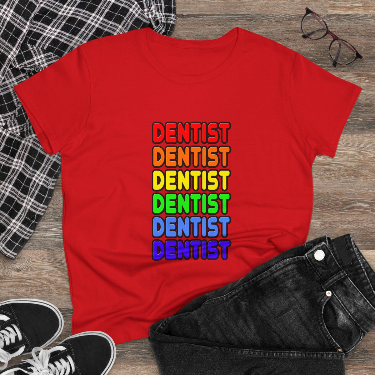Rainbow Dentist - Women's Midweight Cotton Tee