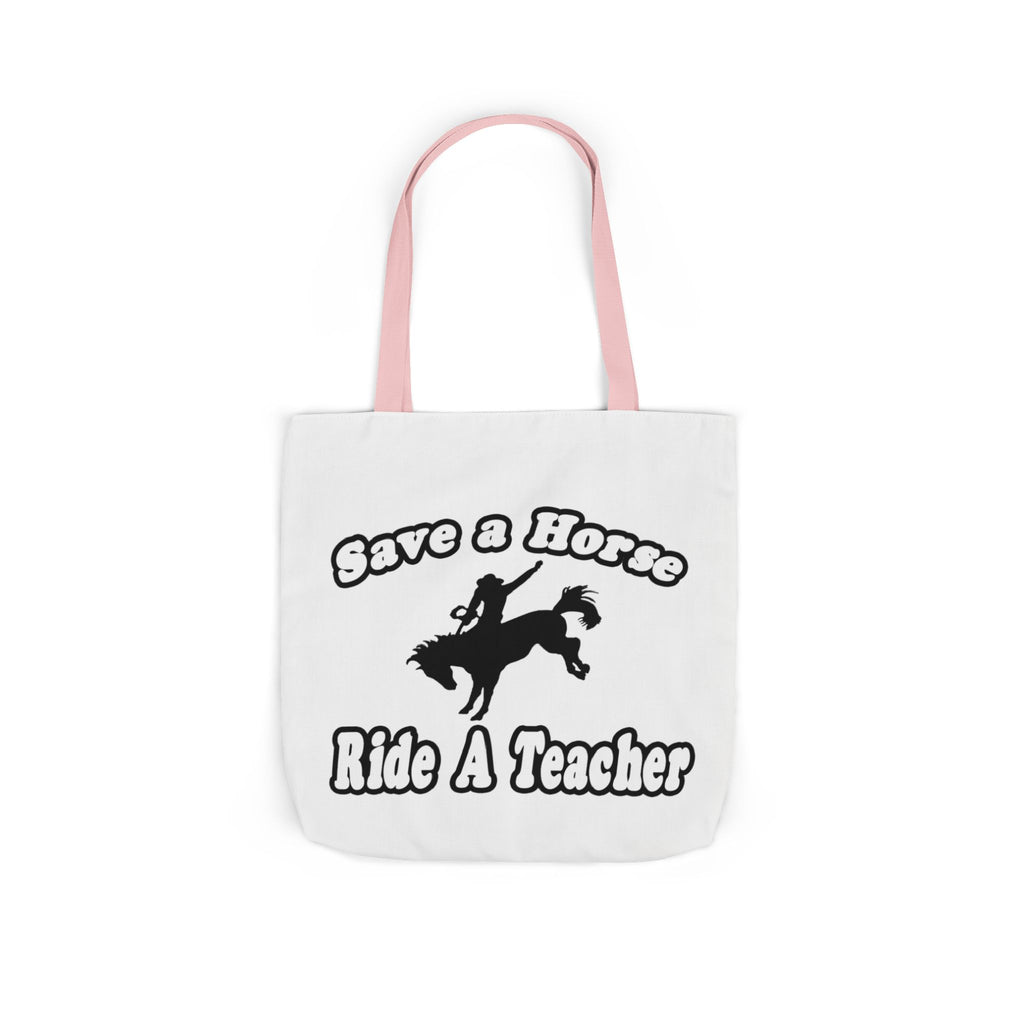save horse ride teacher - Canvas Tote Bag, 5-Color Straps