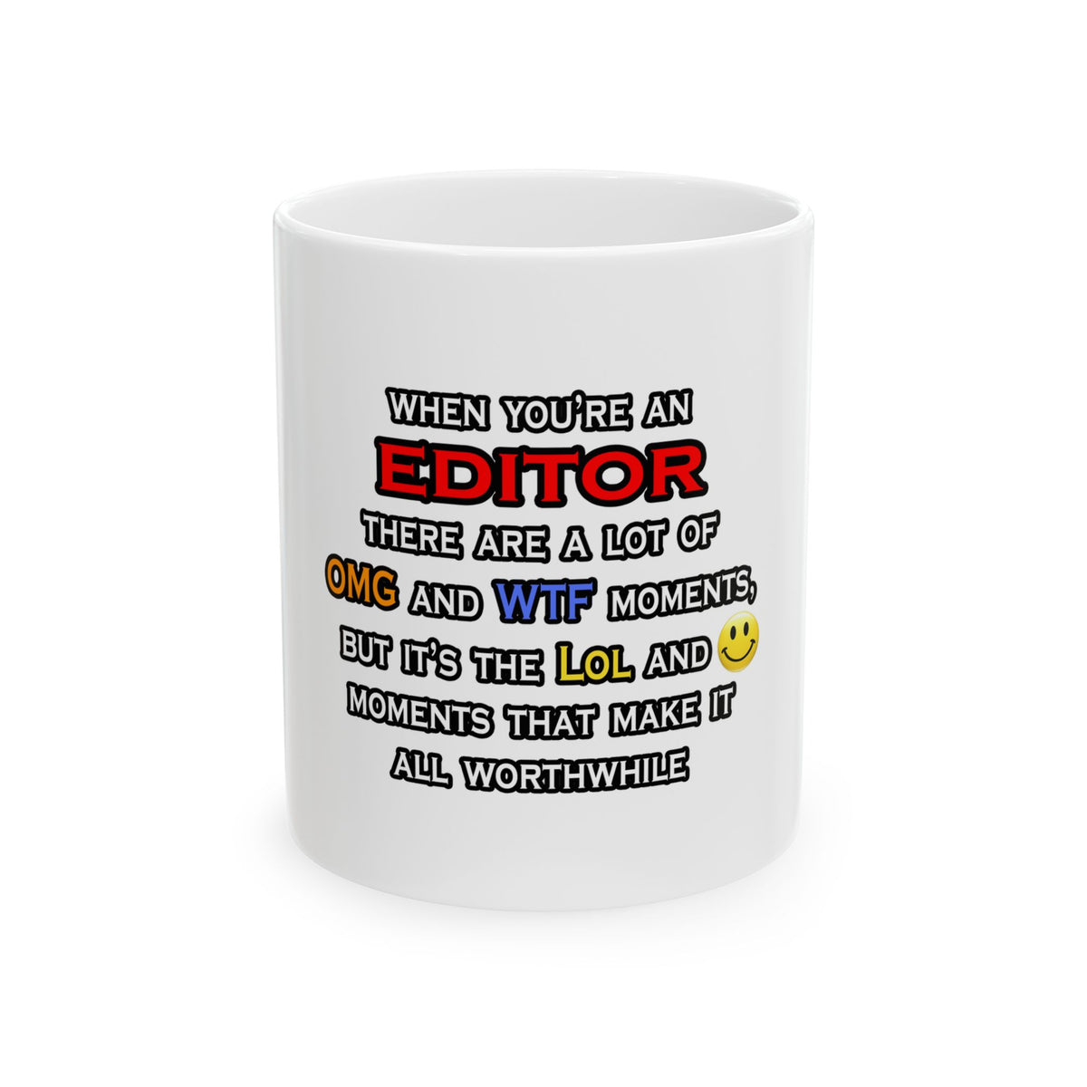 Editor ... OMG WTF LOL - Ceramic Mug, (11oz, 15oz)