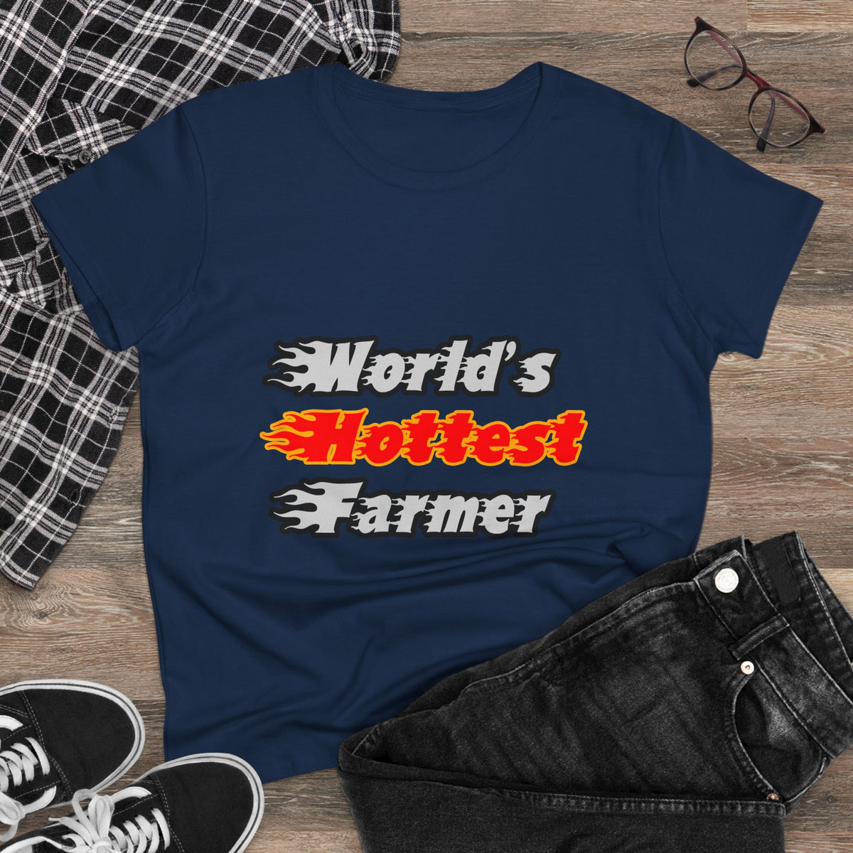 World's Hottest Farmer - Women's Midweight Cotton Tee
